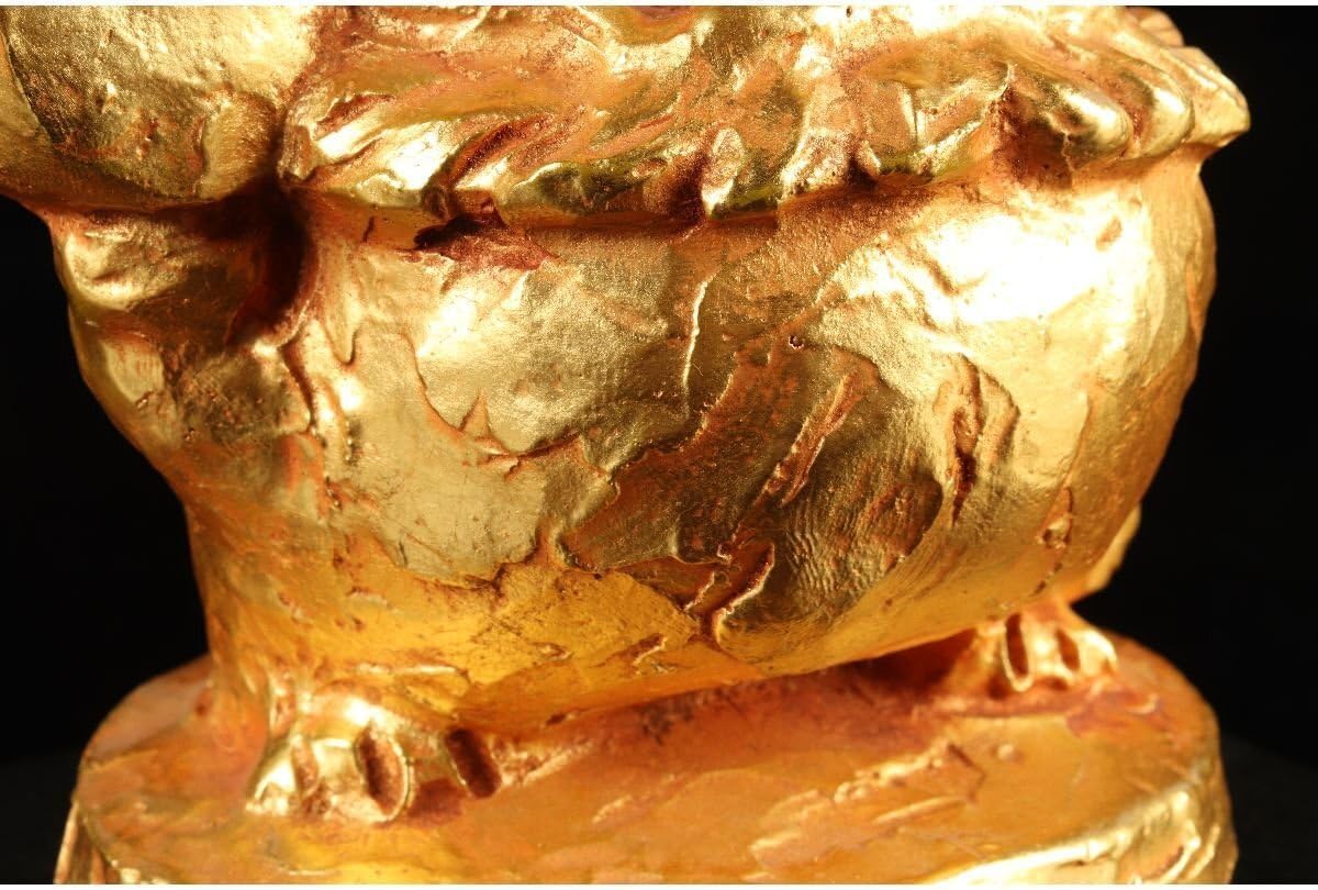 Amazon.co.jp: 月形那比古作富吼獅子ブロンズ像大理石台座共箱G