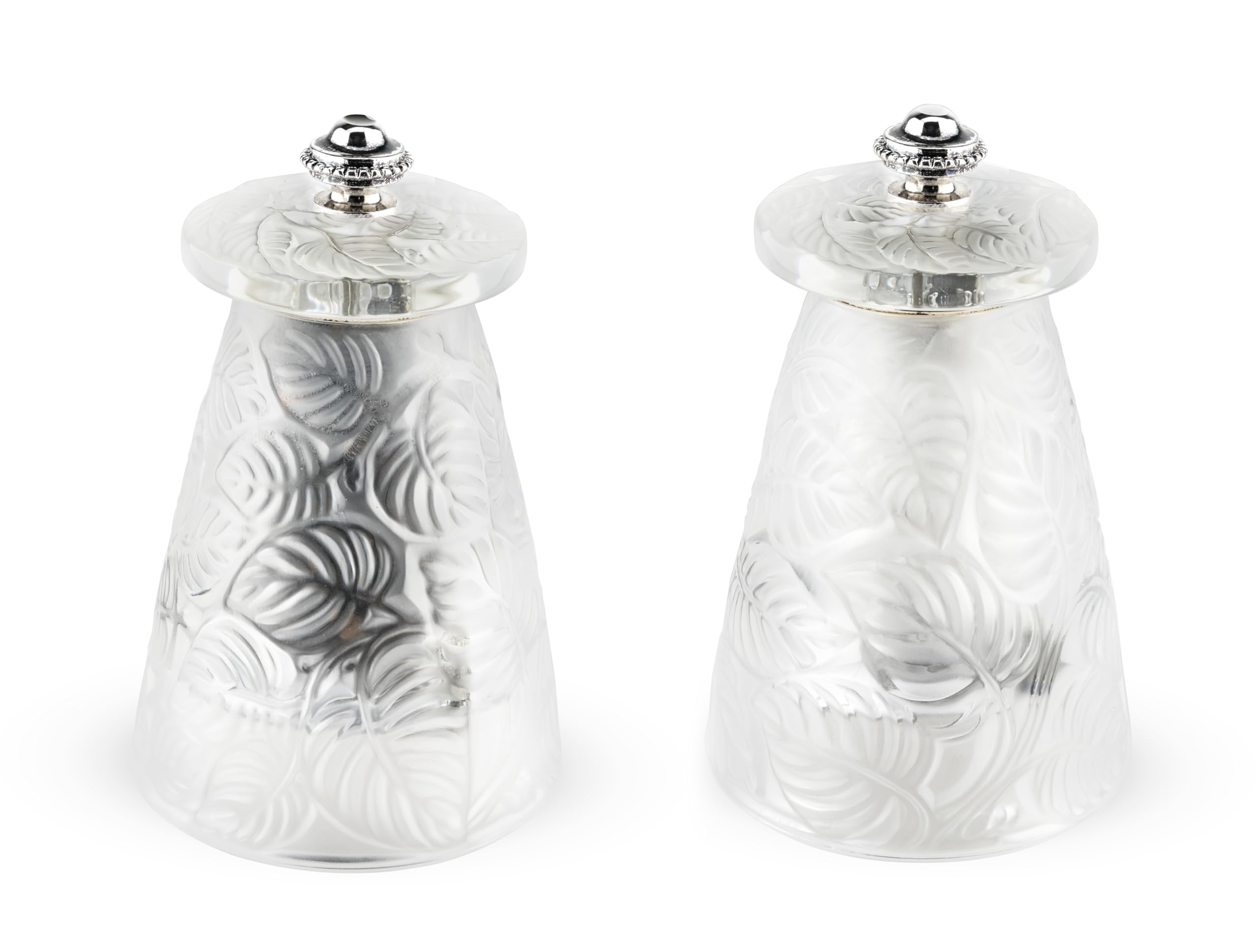 PEUGEOT - Duo Moulins Sel & Poivre Lalique Manuels 10 cm - Réglage Classique - Cristal - Fabrication Française - Coloris Transparent