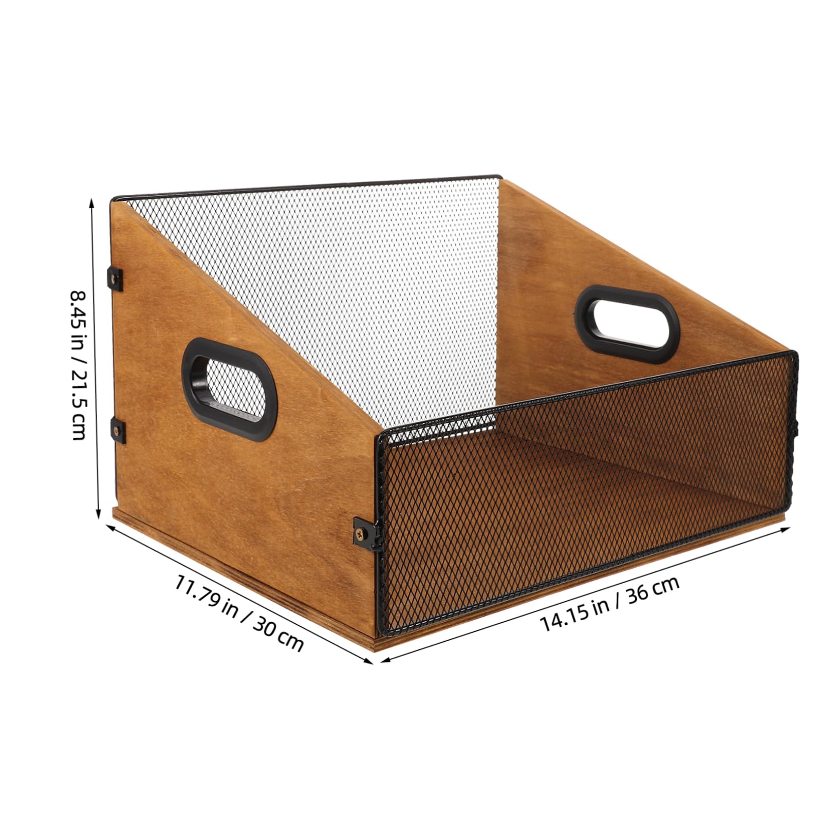 DOITOOL Cassa Porta Dischi in Legno Massello con Manici Organizer per Vinili e File Scatola Solida per Soggiorno e Studio Scatola Resistente per Album e Riviste