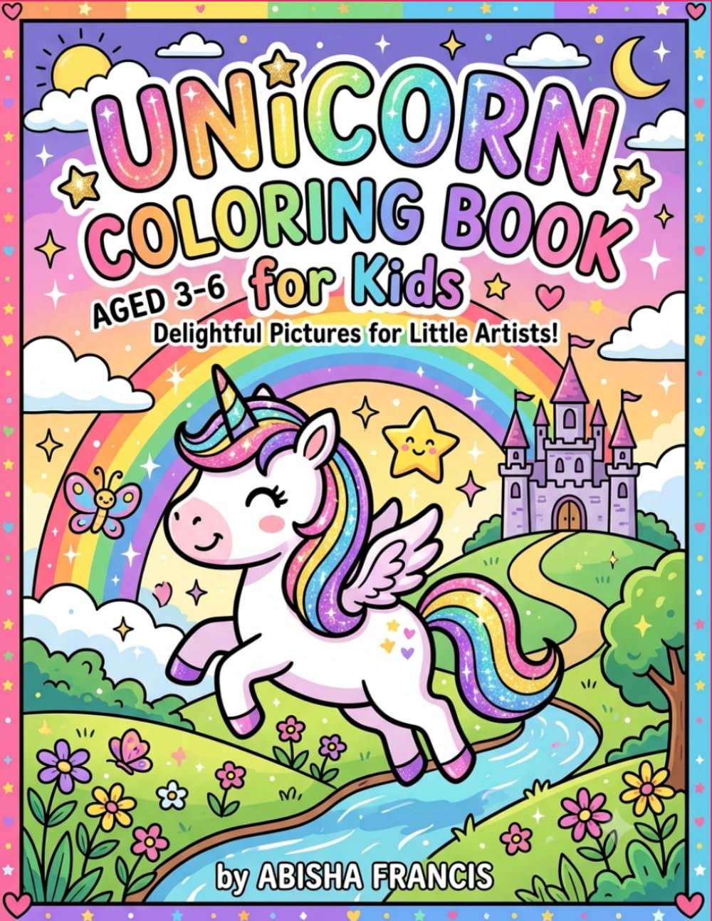 Unicorn Coloring Book for Kids Ages 3–6: Cute and Easy Magical Unicorns to Color: Fun, Simple, and Adorable Coloring Pages for Preschoolers, Toddlers, ... Learning, Relaxation, and Screen-Free Fun