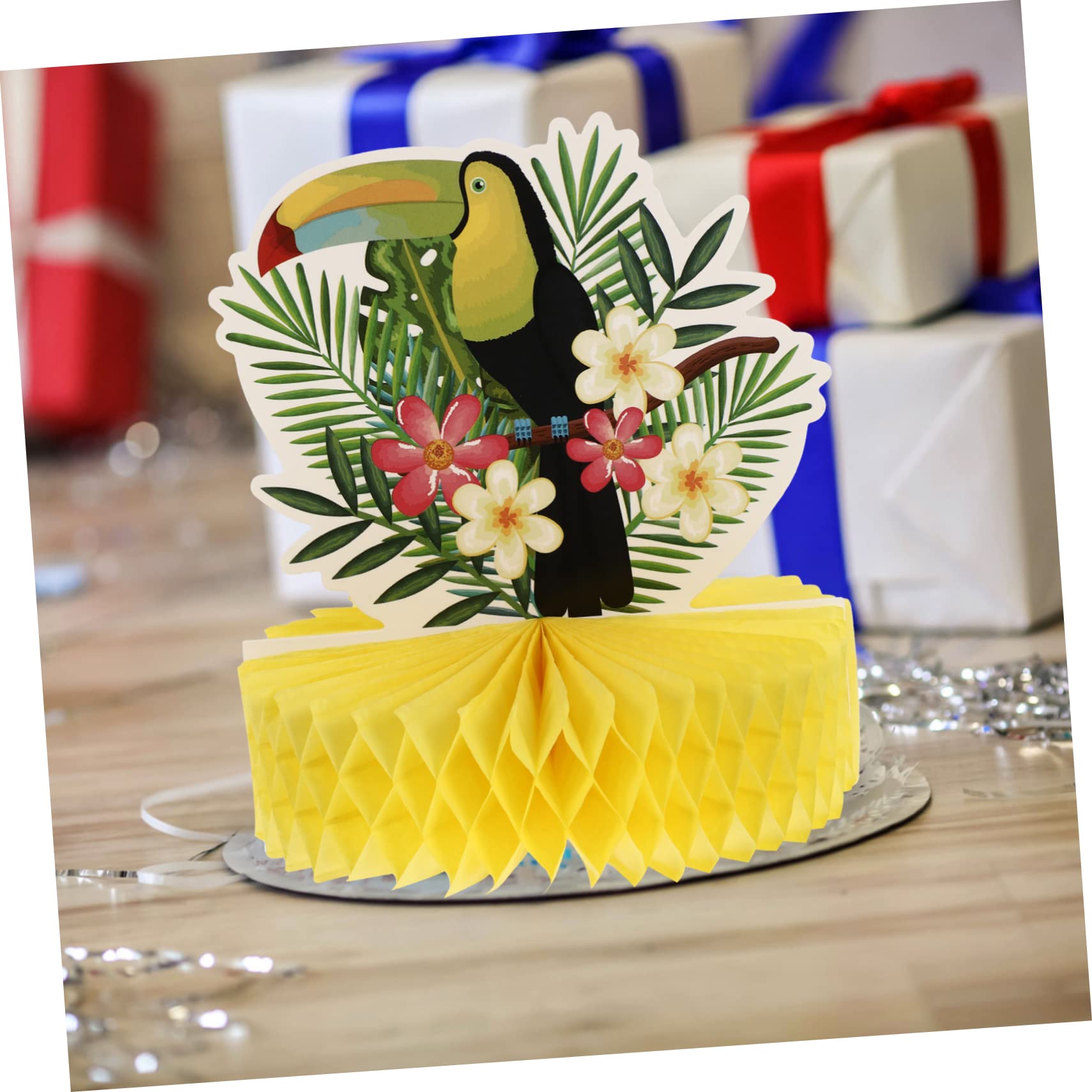 KOMBIUDA 2 Set Pendolo A Nido d'Ape Fenicottero Decorazioni Soffitto Favo Luau Centrotavola Arredamento Tiki Supporto per Cupcake Unicorno Piscina Decorazione Schermo Casa Carta 9 Pezzi * 2