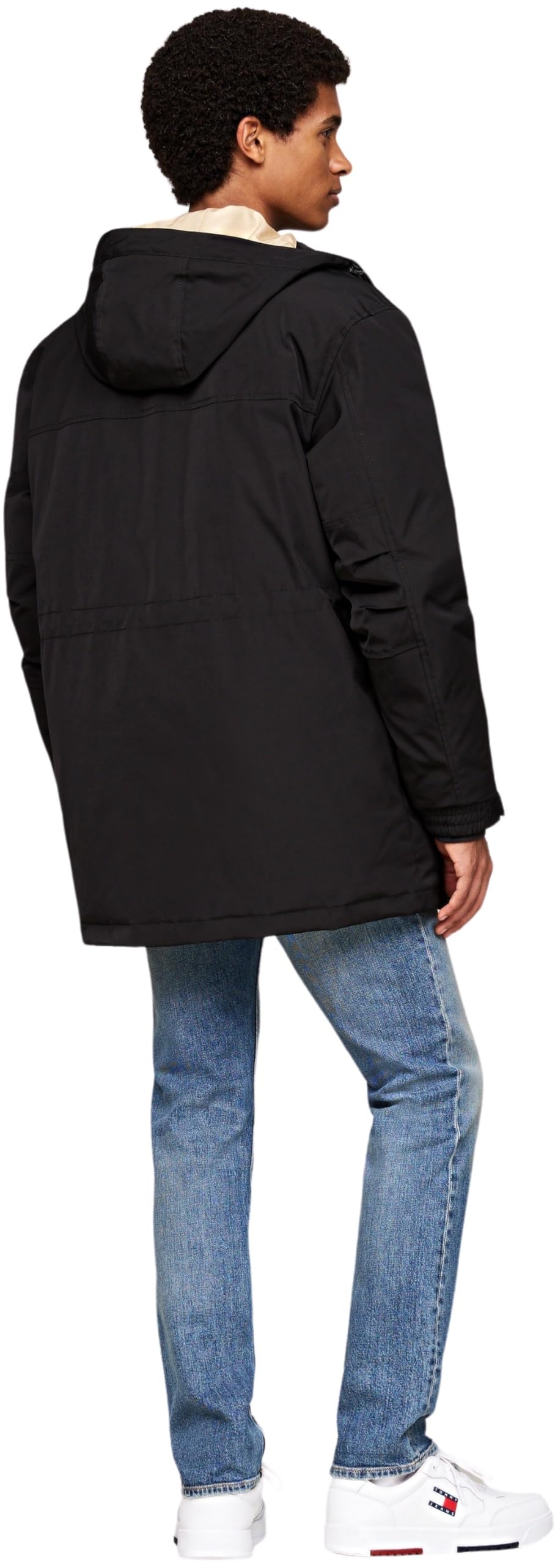 Tommy Jeans Męskie płaszcze TJM TECH CANVAS PARKA DM0DM20005 Inne płaszcze, czarne (czarne), M, czarny (czarny), M