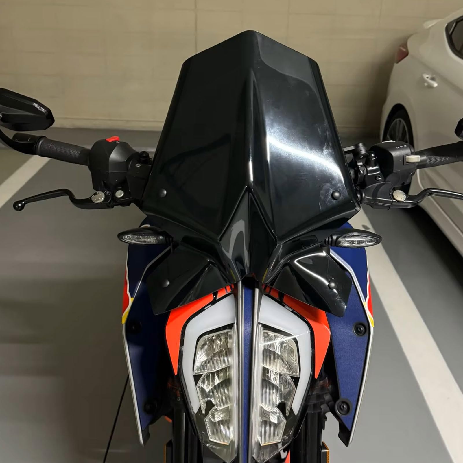 Parabrisas de Motocicleta Replacement for Duke 125 Duke 390 Duke-125 Duke-390 2017 2018 2019 2020 2021 Parabrisas Carenado Delantero Deflector de Aire (Humo Negro)