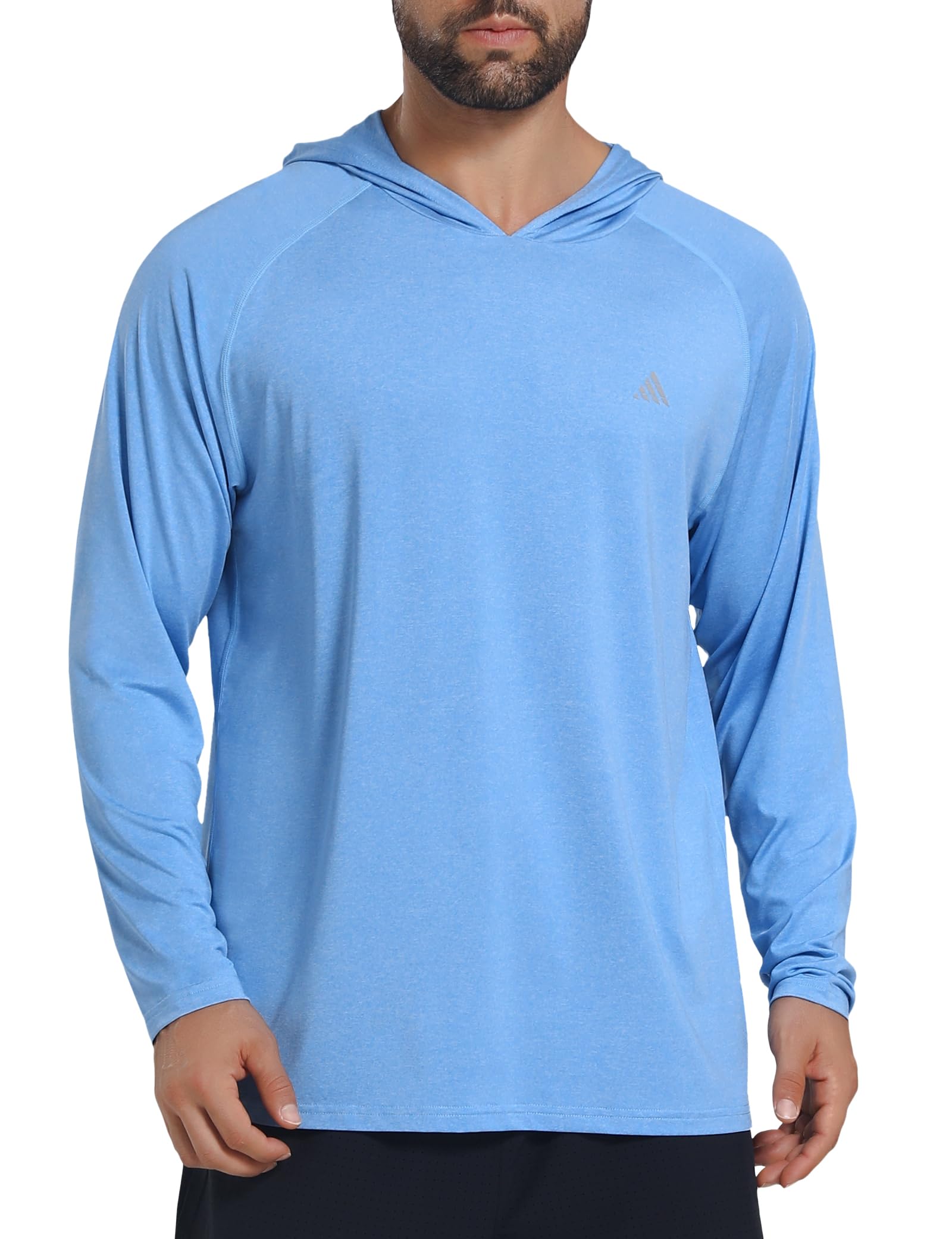 Light Face Men's UPF 50+ Sun Protection Hoodie Shirts Long Sleeve Rash Guard Fishing Hiking SPF UV Shirt Quick Dry