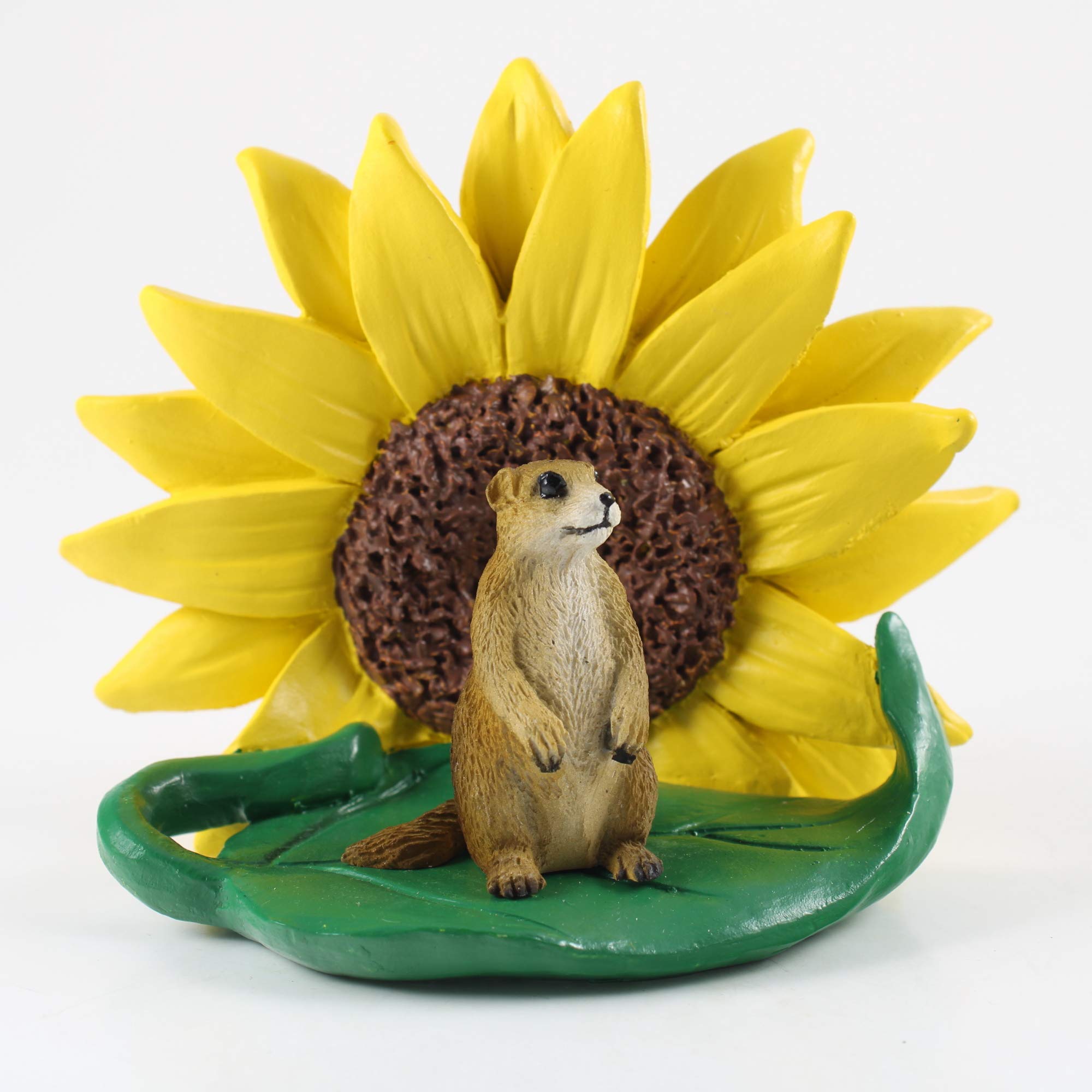 Conversation ConceptsPrairie Dog Figurine – Sunflower Statue Gift: Realistic Hand Painted Sculpture, Summer Nursery or Home Office Desk Decor, Spring Shower Present
