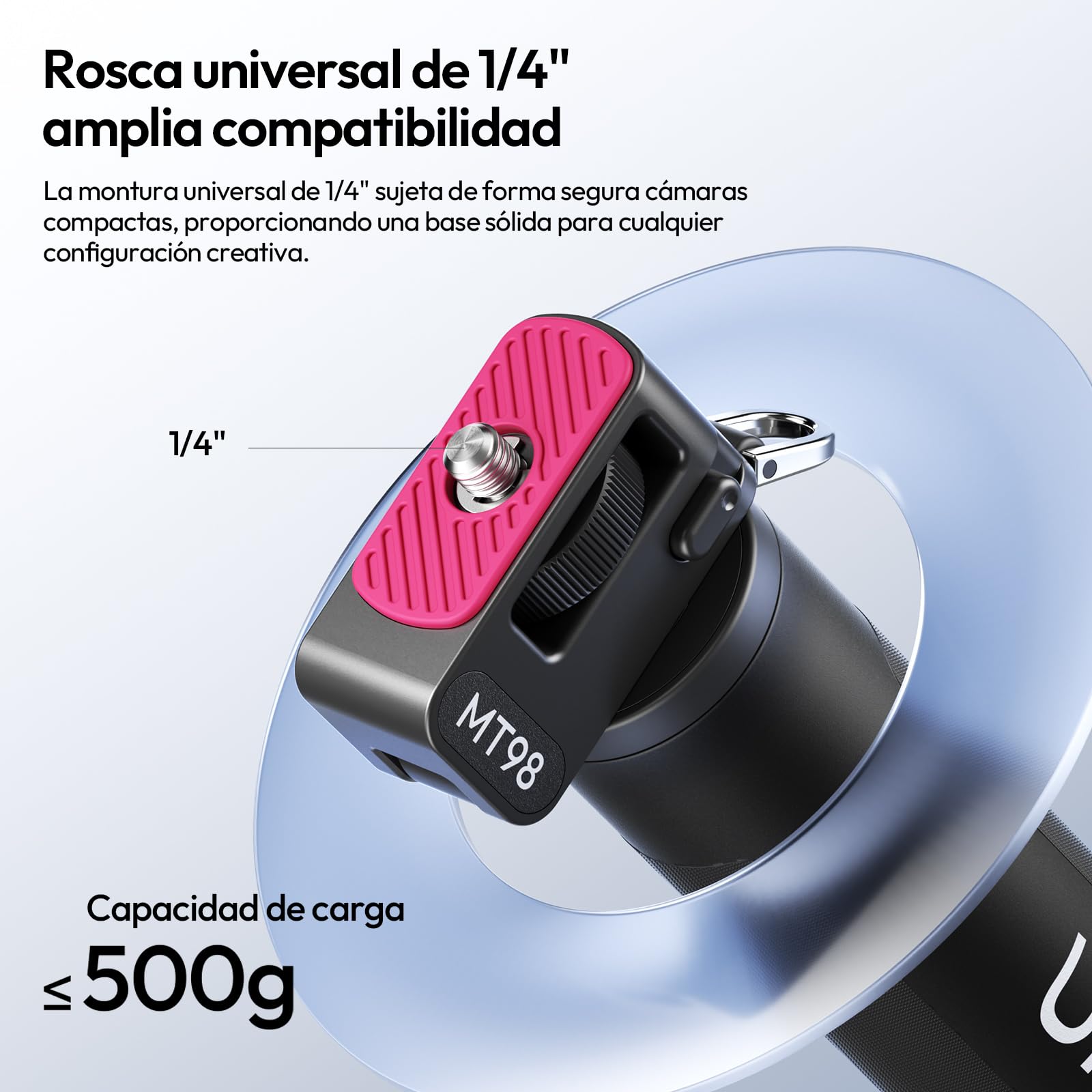 Ulanzi MT98 Trípode para Cámara de Acción, Palo Selfie Invisible Compatible con Insta360 X4/X5/X3/Ace Pro/One X2, dji Osmo Pocket 3/Pocket 4, con Interfaz 1/4" y Mecanismo Automático Emergente