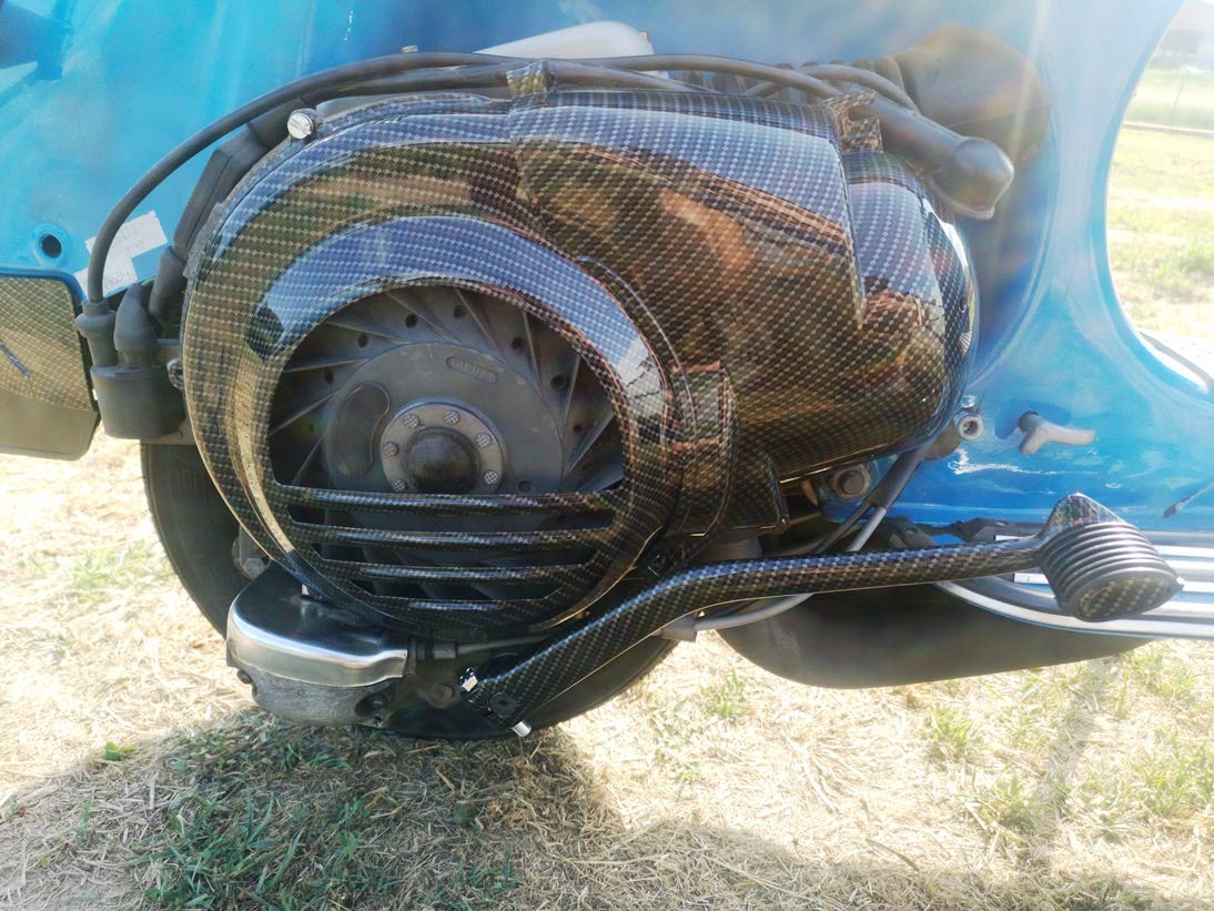 Boita 2.0 Cuffia Cilindro Motore compatibile con Vespa PX Carbonio Nero Lucido