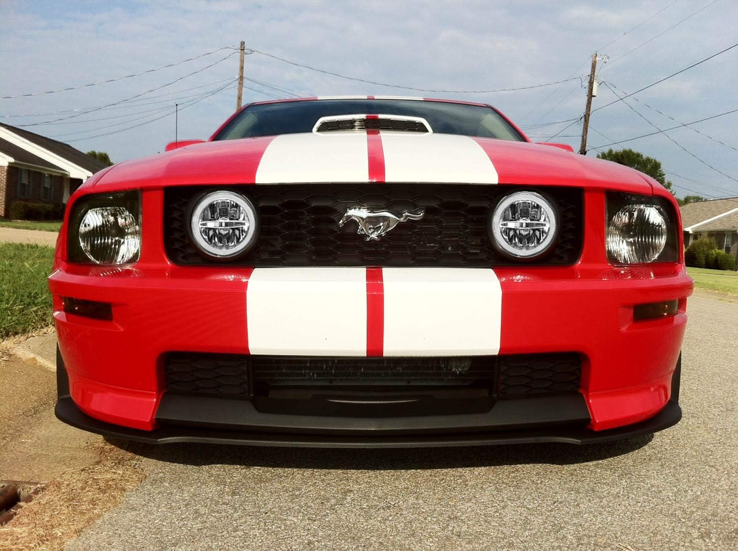 iJDMTOY 30W High Power Rally Racing Style Grille Fit LED Halo Ring Driving Fog Lamp Replacement Compatible With 2005-2009 Gen5 Ford Mustang GT Deluxe, Premium, or Shelby