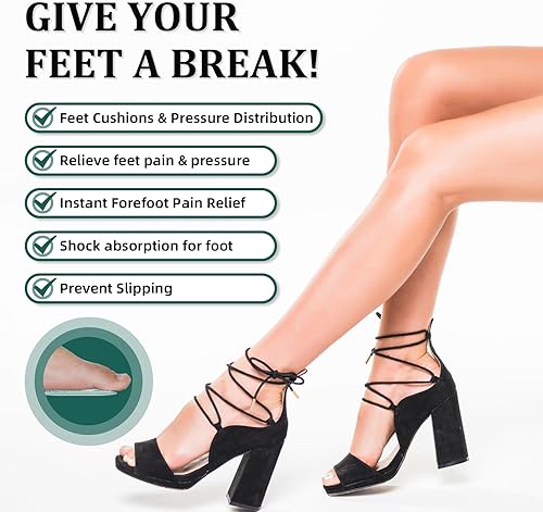 Miniatura 4 de Almohadillas metatarsianas, cojines de bola de pie, insertos de tacón alto reutilizables, lo mejor para evitar ampollas y resbalones, alivio del