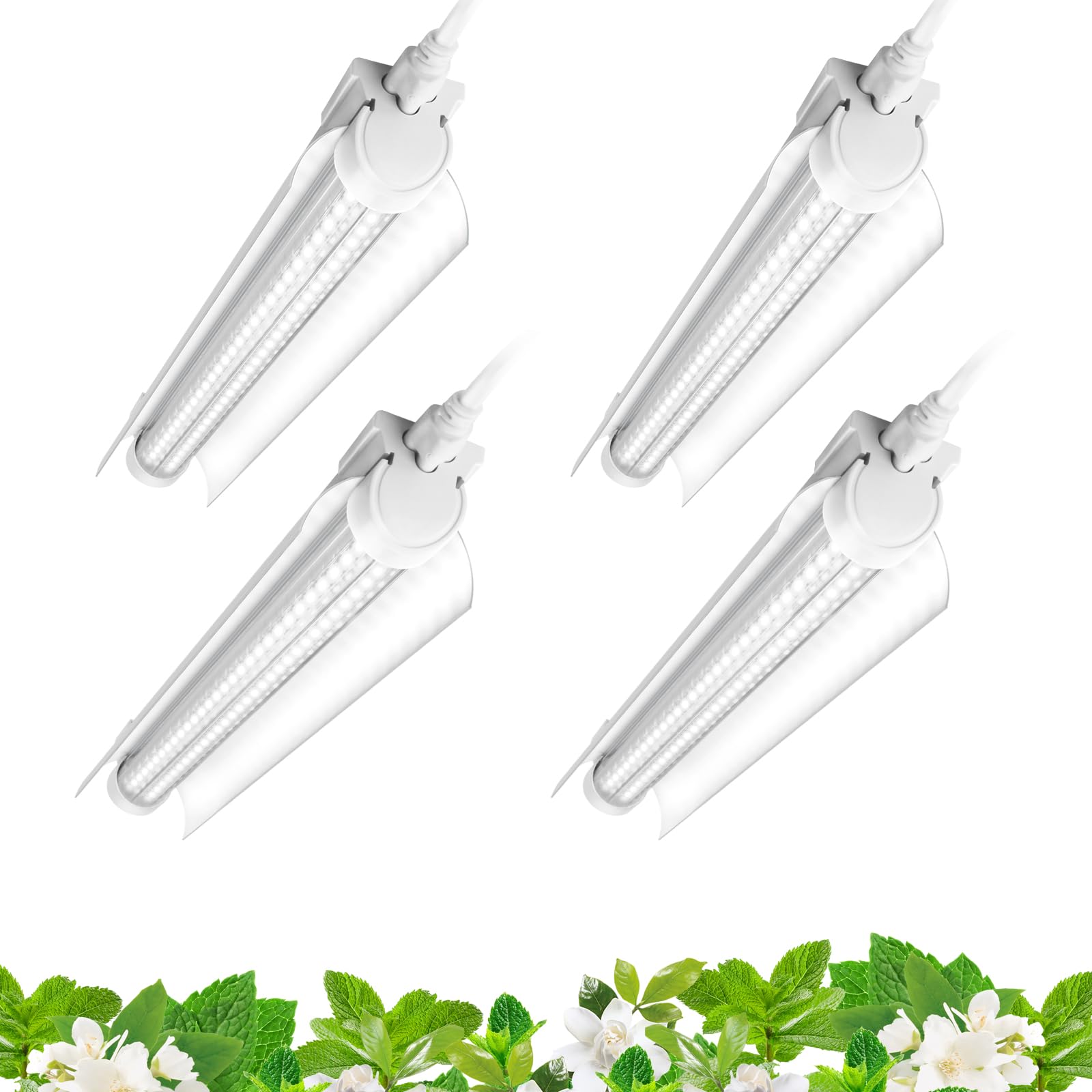 Barrina - T8 Grow Lights for Indoor Plants, 5000K White Full Spectrum Grow Light Strip, 60W(4x15W), 1ft Plant Light for Greenhouse Indoor, V Shape-image-30