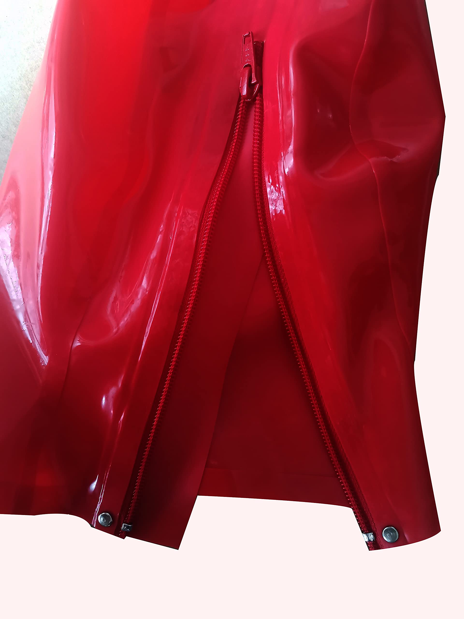 MFMYEE máscara de látex 100% goma SM máscara de esclavitud completa fetiche, máscara de juego de roles, incluye peluca (rojo)