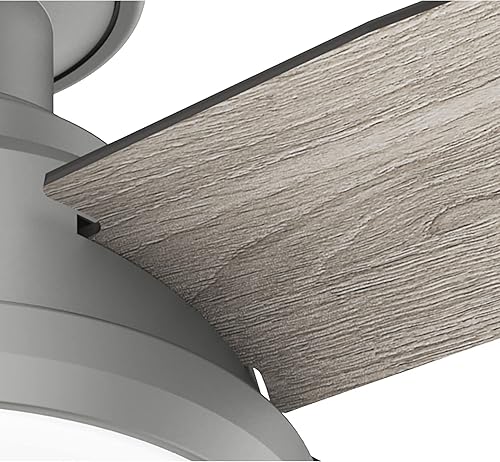 Miniatura 10 de Hunter Ventilador de techo interior de 44 pulgadas con luz LED y control remoto, ventilador de techo moderno, montaje de perfil bajo, 4 cuchillas,