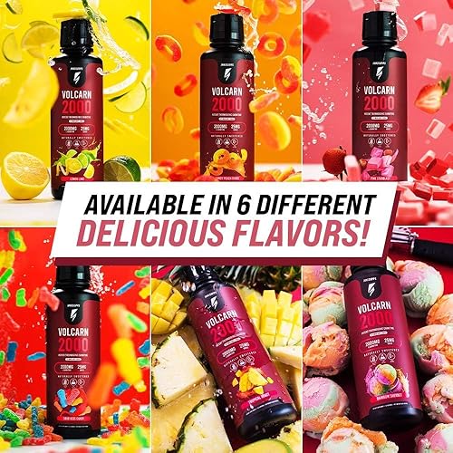 Miniatura 17 de InnoSupps Volcarn 2000 - L-Carnitina líquida, estimula la energía, sin cafeína ni edulcorantes artificiales, 32 porciones. Anillos de melocotón y