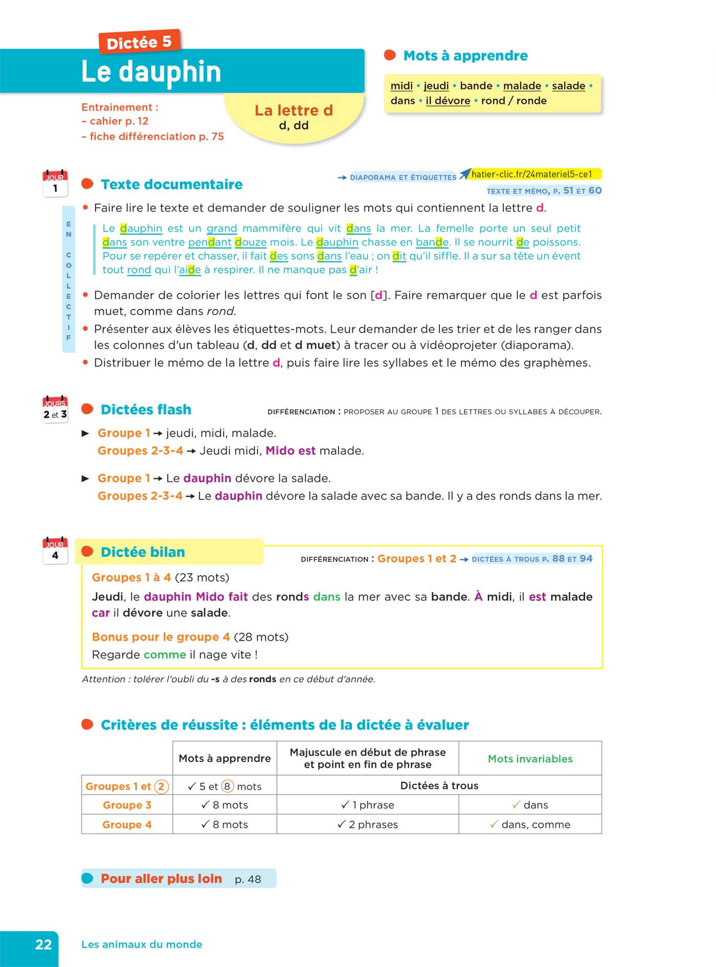 En route pour la dictée ! CE1 - Les animaux du monde - Ed. 2024 - Fichier de l'enseignant