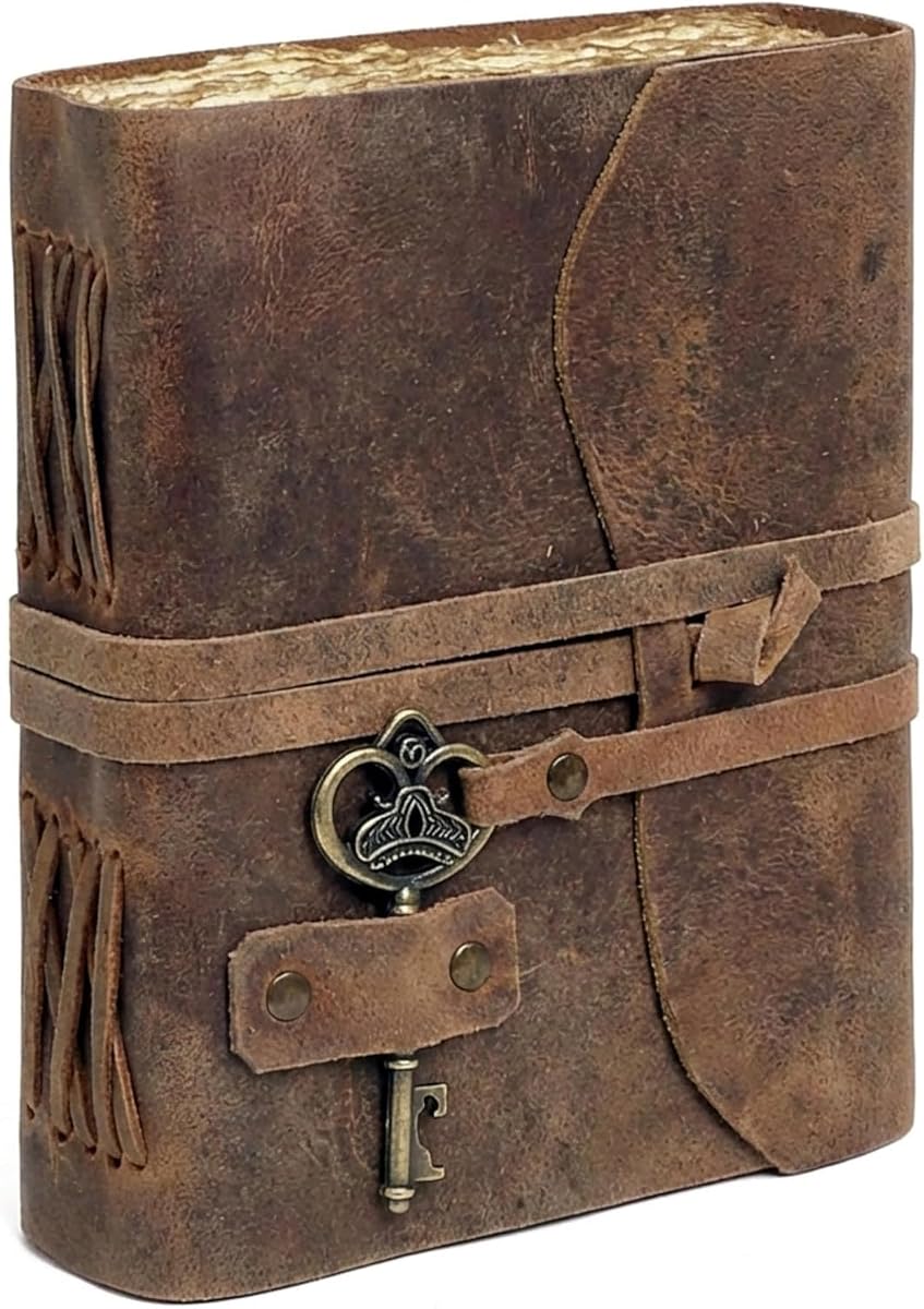 cuerocuero Vintage Leather Journal - Handmade Refillable Leather Bound Notebook with Deckle Edge Paper, Antique Travel Diary, Writing Journal for Men & Women - Vintage Notebook Binder (4 by 6 inch)
