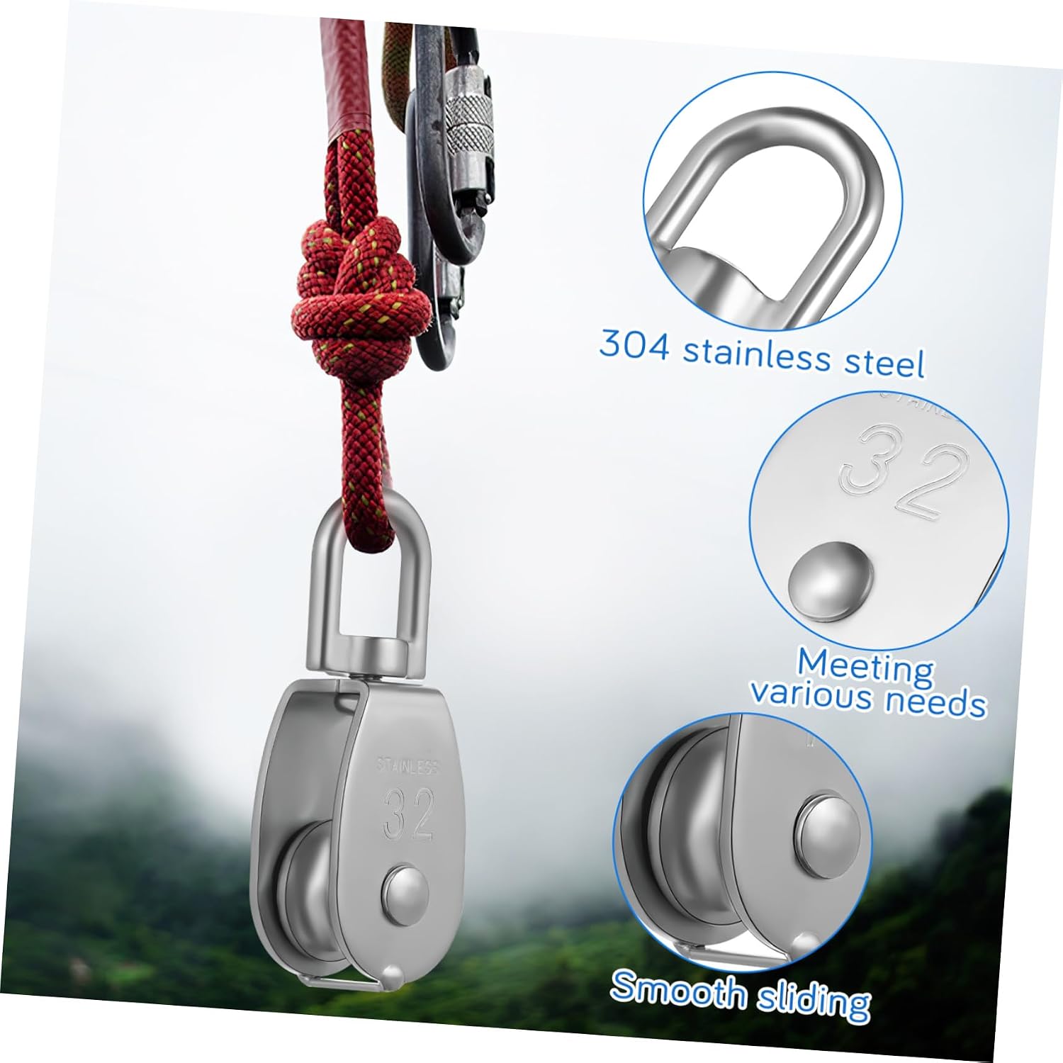 4pcs Stainless Steel Lifting Pulleys Mechanic Cable Pulley Wheel Single Piece Precision Engineering / / /m32