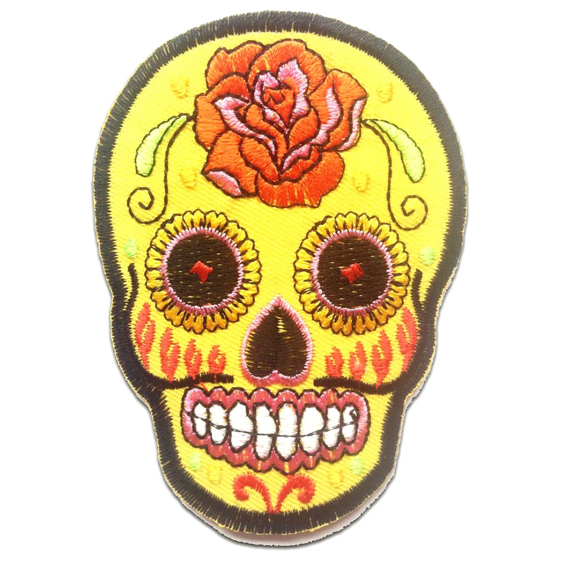Toppa Teschio Termoadesiva Diametro 9 Cm - Patch Iron-on Per Giacca, Jeans, Zaino