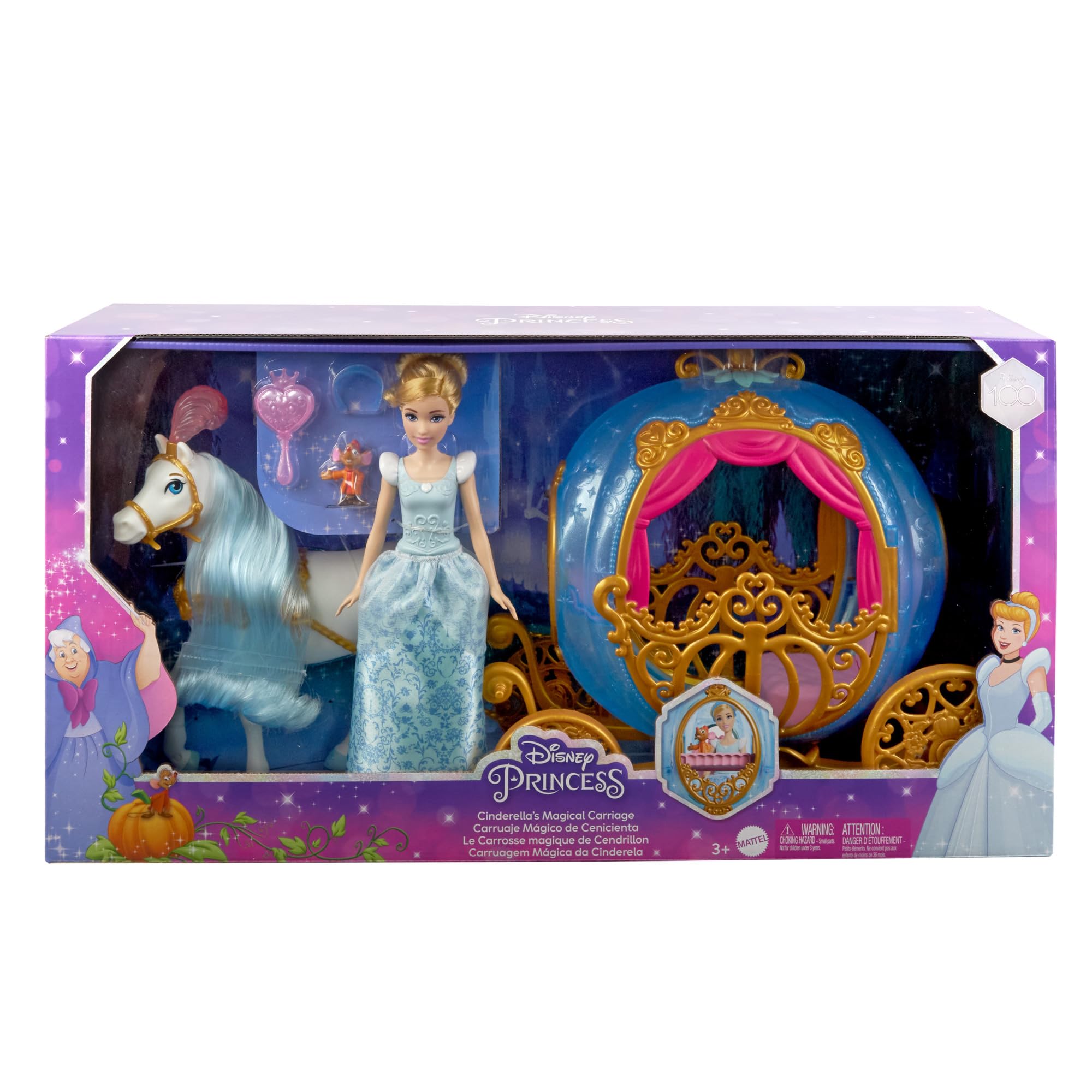 Grand Coffret Mattel - Calèche Carrosse Citrouille De Cendrillon - Neuf 2010
