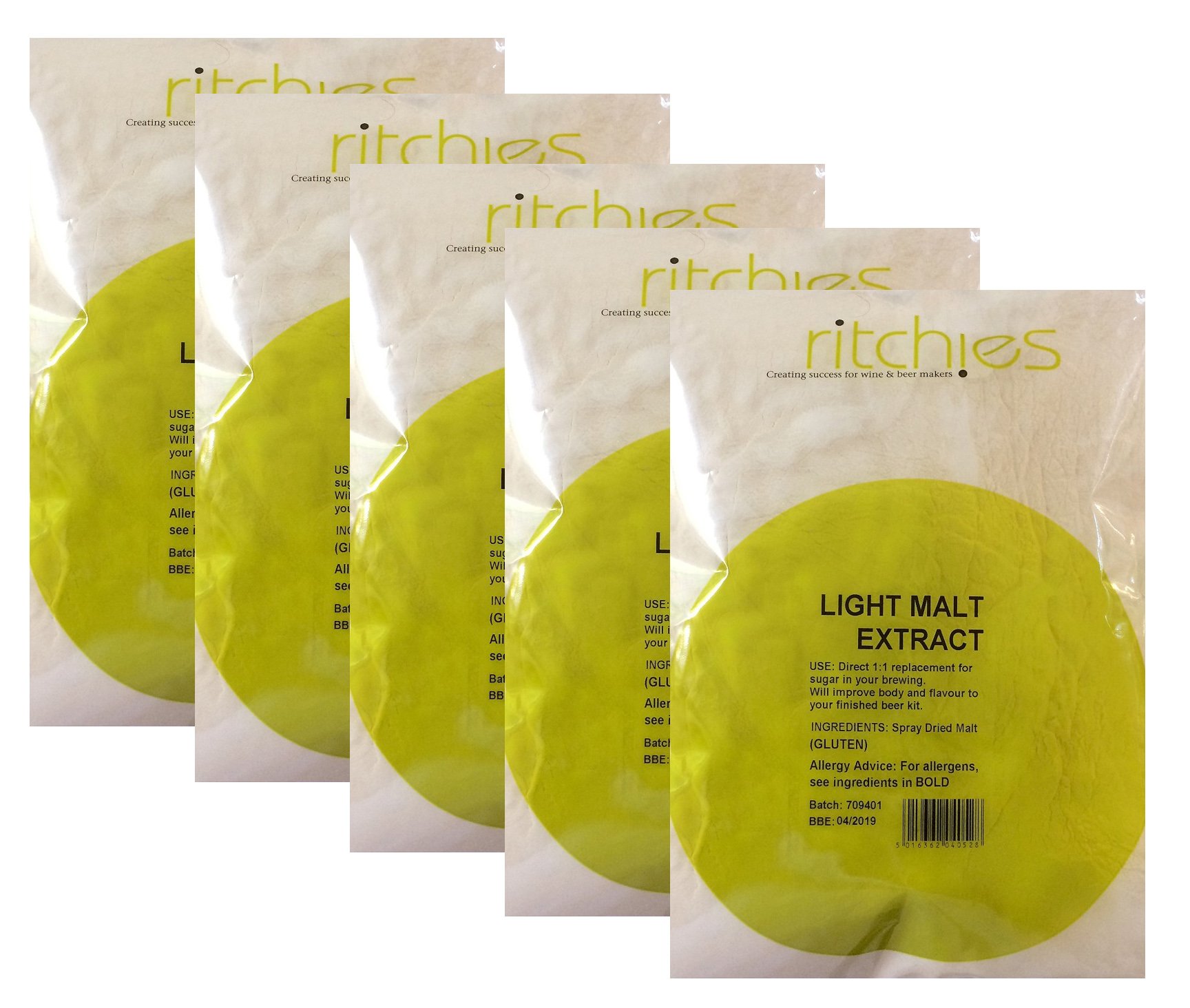 Ritchies Light Spray Dried Malt Extract DME - 1kg (5 x 1kg)