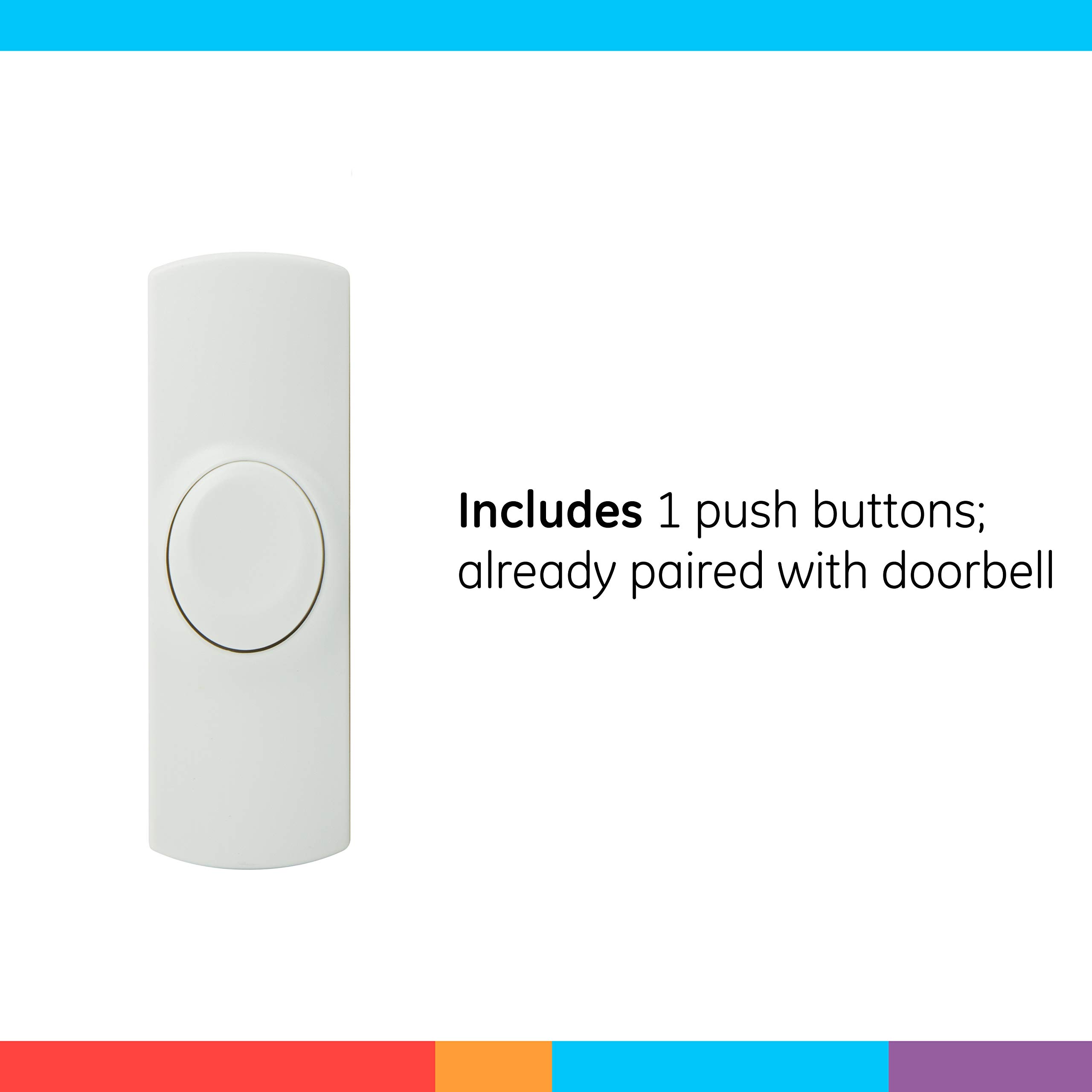GE Wireless Doorbell Kit, BatteryOperated, 8 Melodies, 1 Receiver, 1