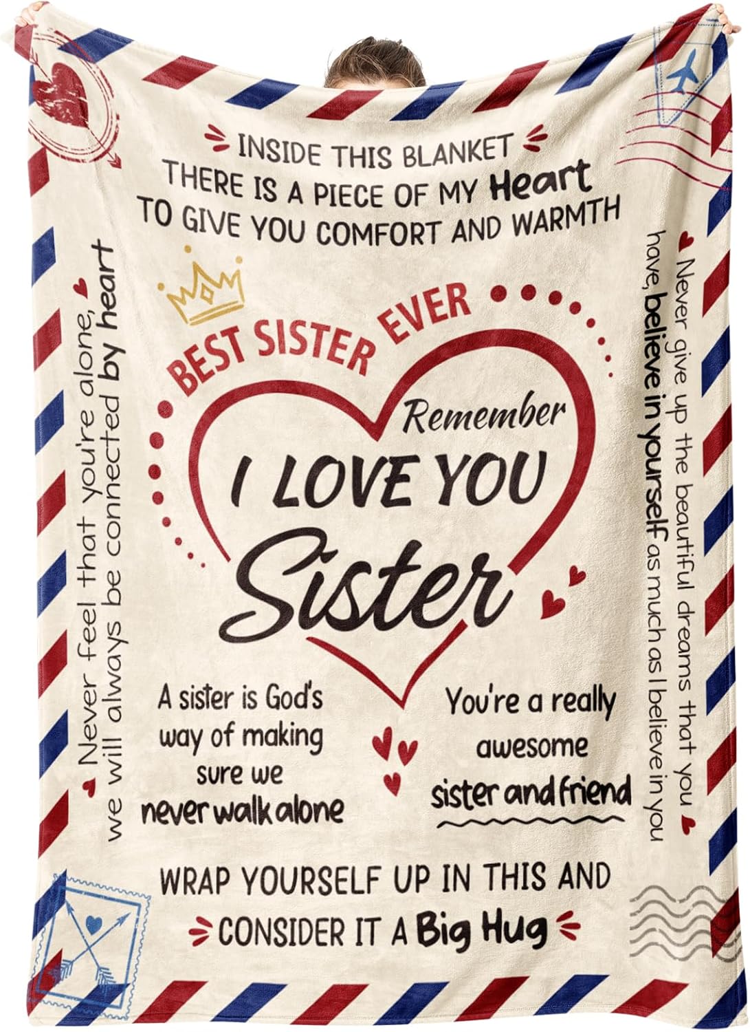 BeneCharm Sister Gifts Blanket, Birthday Gifts for Sister