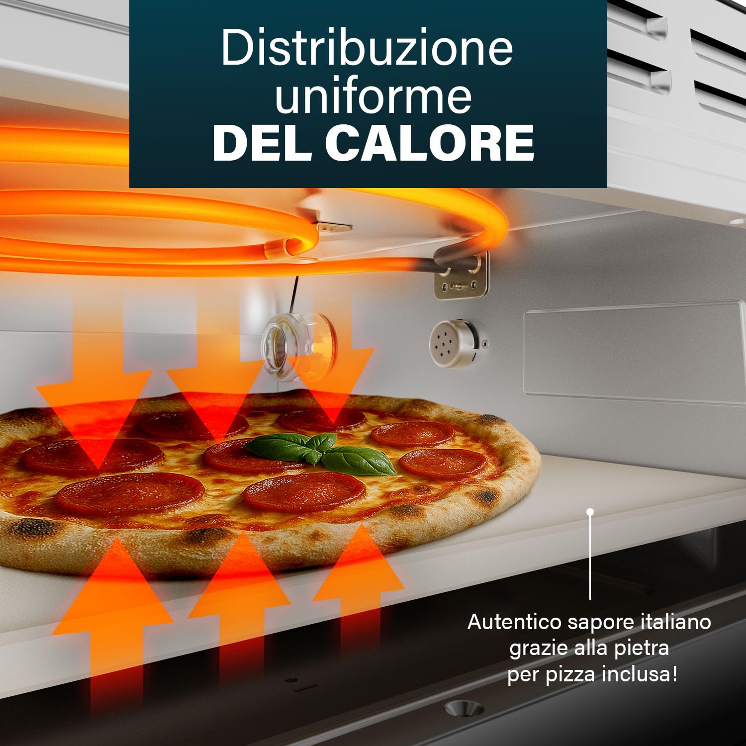 Princess Forno per Pizza Pro Max, 15L, 400°C, 2100W, Controllo Digitale, Pietra e Pala Incluse, Calore Superiore/Inferiore, Timer, Compatto e Portatile, Interno/Esterno, 112780