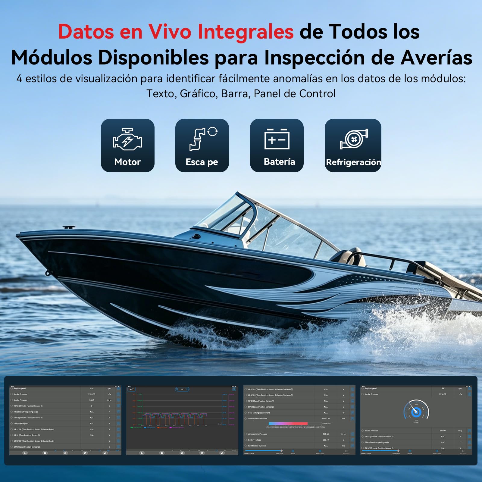 iCarsoft MarineMaster X9 Herramienta de diagnóstico Marina para Barcos, Yates, Motos acuáticas y Motores fueraborda, 40 Funciones de Servicio, Prueba bidireccional, Lector de códigos OBD2 Marino