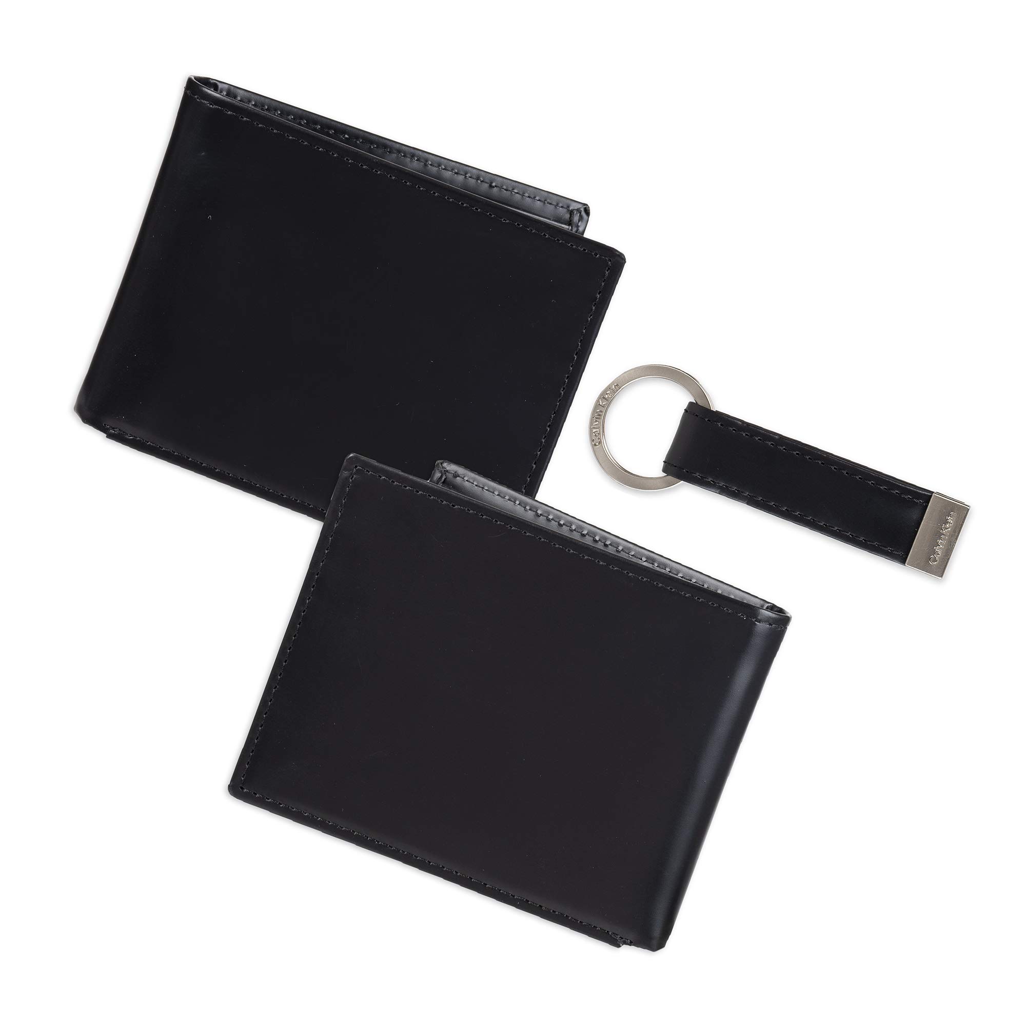 Calvin Klein Men's Wallet Sets-Minimalist Bifold and Card Cases, Black, One Size