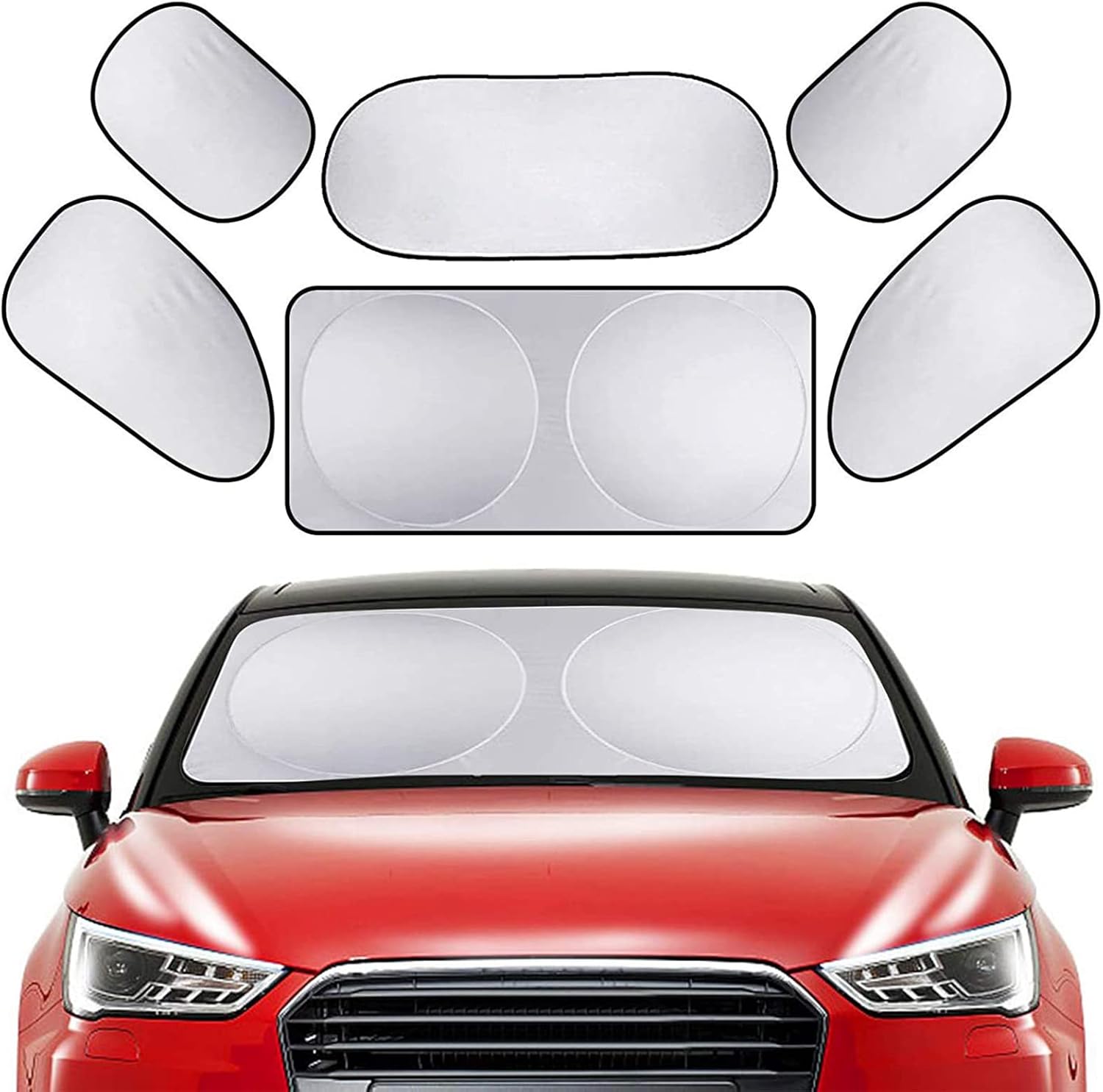 Miytsya 6 PCS Car Windshield Sunshade Full Set, Car Sun