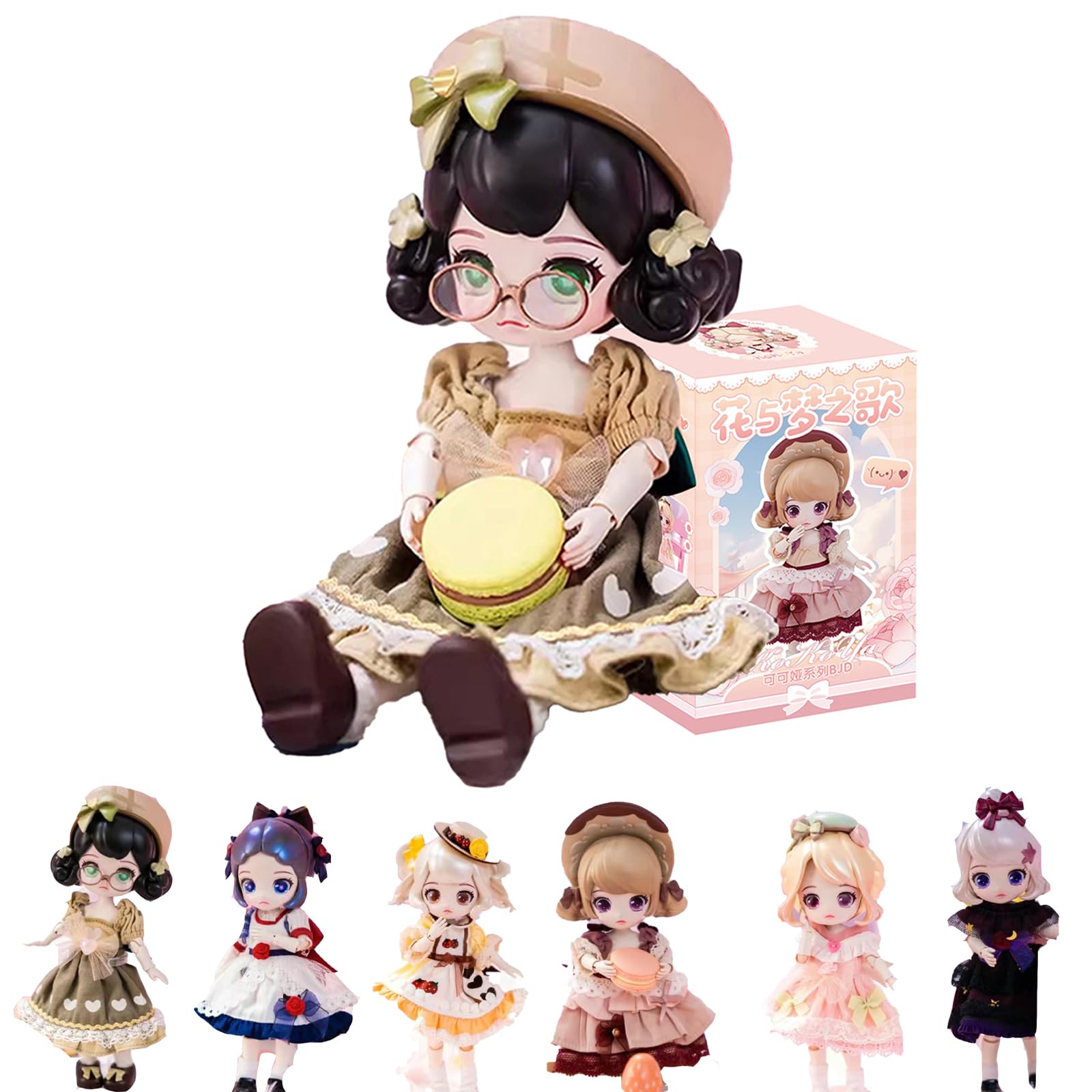 1/12 BJD Dolls Blind Box,Kawaii BJD Dolls Lolita Series 1/12 Ball Jointed Doll Collectable Action Figure Posable Dress Up Doll for Girls Birthday Gift Toys