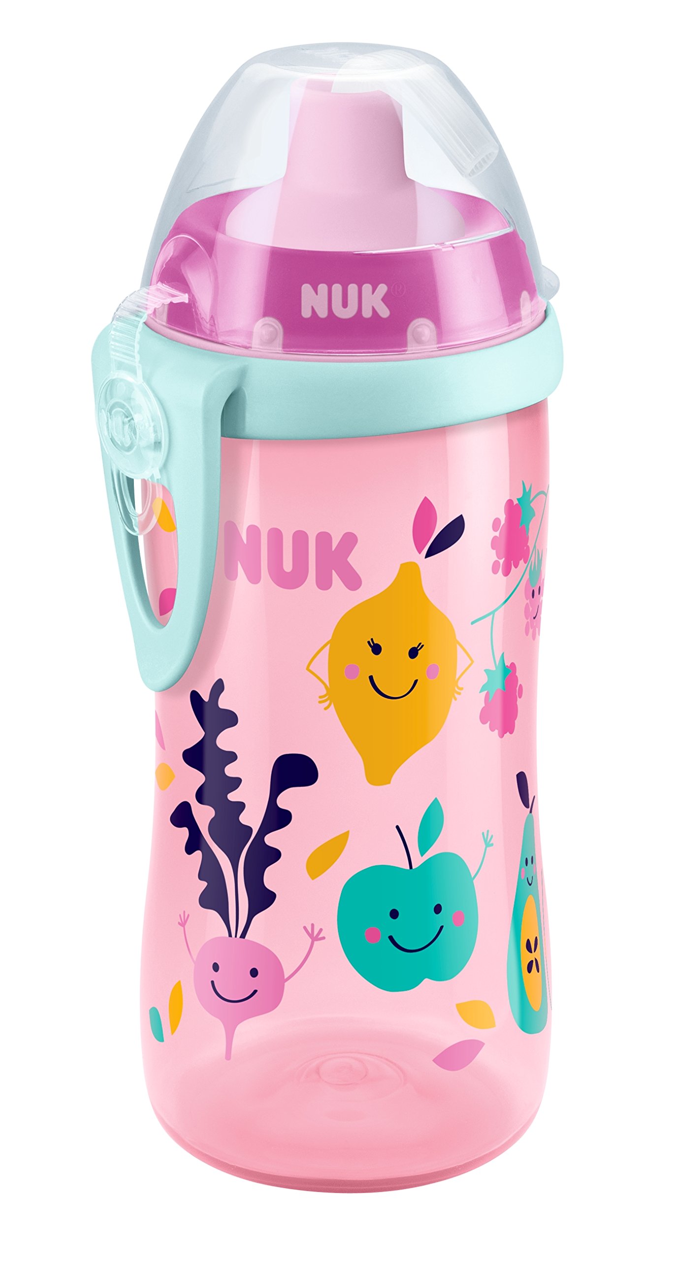 NUK Flexi Cup, Soft-Trinkhalm-Becher mit Silikon-Trinkhalm, 300 ml, auslaufsicher, ab 18 Monaten, BPA frei , 300 ml, Rosa