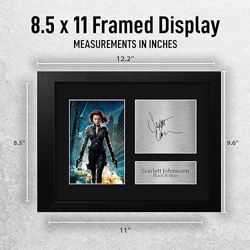 Miniatura 2 de HWC Trading Scarlett Johansson USL - Autografía impresa y firmada con marco de la Viuda Negra de los Vengadores, tamaño carta de EE. UU