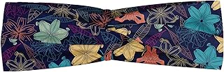 Sponsored Ad - Ambesonne Floral Headband for Women, Exotic Hibiscus Petals in Warm Tones Beach Palm Tree Wild Dreamy Tropi...