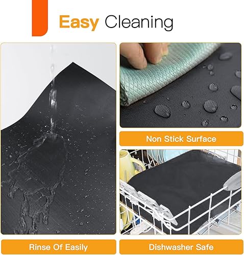 Miniatura 4 de Paquete de 6 alfombrillas gruesas antiadherentes para parrilla al aire libre, resistentes, reutilizables y fáciles de limpiar, funciona para