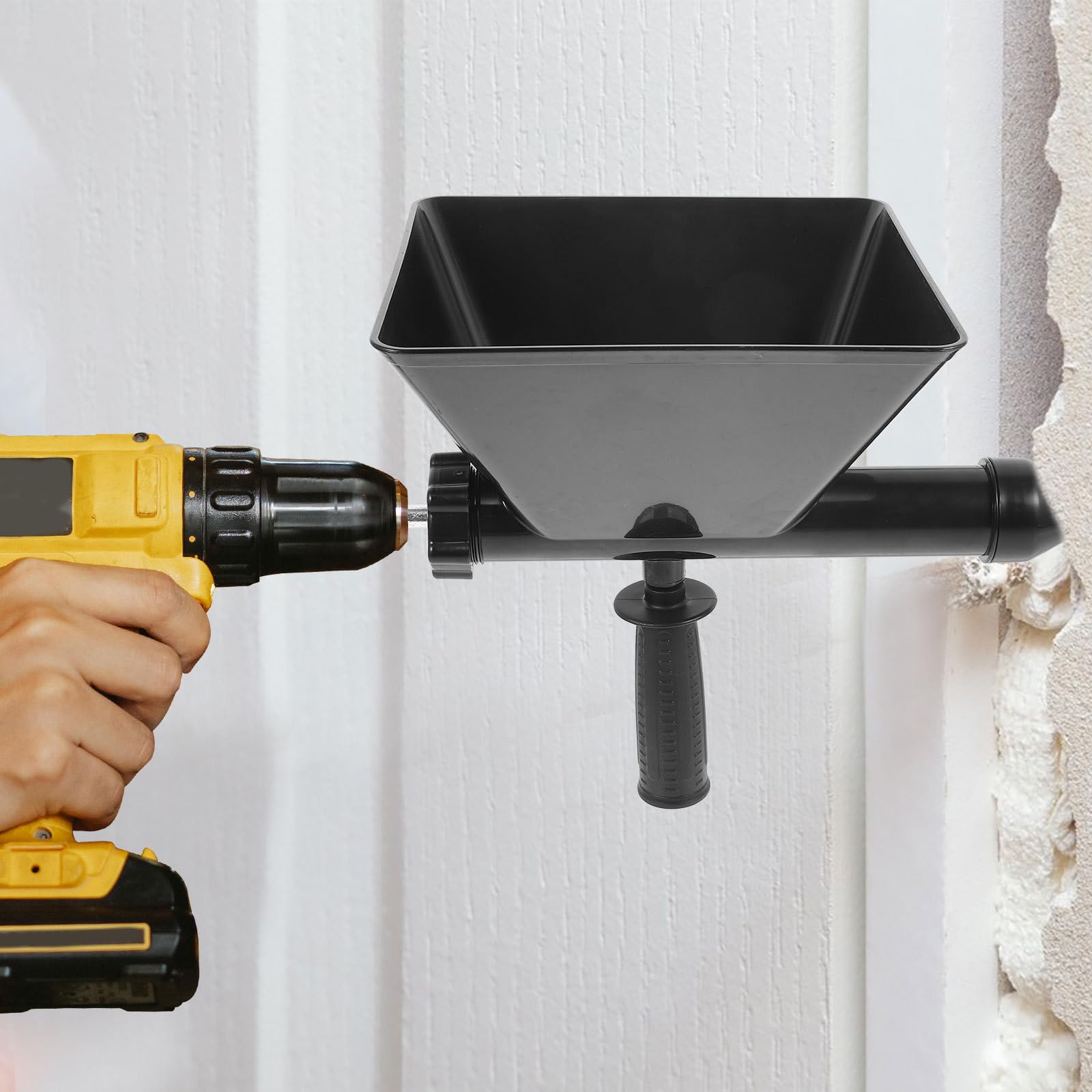 Herramienta para lechado Aplicador Mortero Juntas Máquina de lechado de boquillas para grouting tasks y filling en door frames y cemento grout, nylon y acero inoxidable, negro