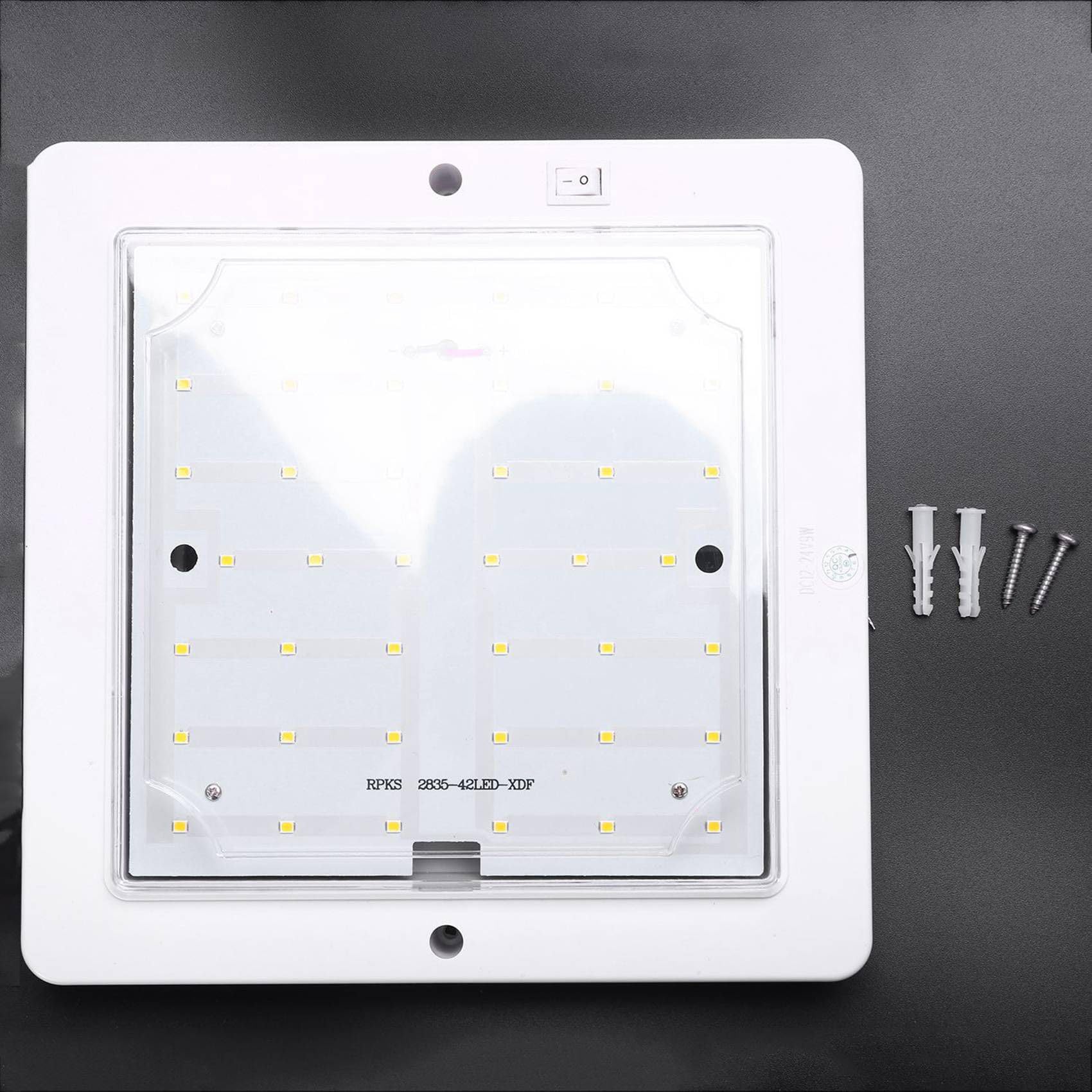 5X Caravane de Voiture 9W 12V RV Une Mené la Lampe IntéRieure de Plafonnier de Toit de Lumière IntéRieure de Lumière Chaude
