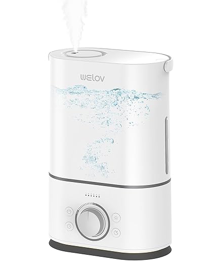 WELOV Humidifiers for Bedroom, 1 Gallon Tank Cool Mist Humidifiers for Large Room, Quiet Air Vaporizer Humidifier with Timer, Night Light, No Leaks, Easy to Clean, Room Humidifiers for Baby, Plants