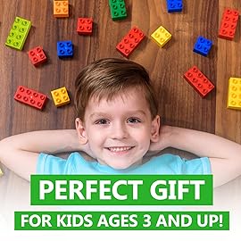 WYSWYG Large Classic Building Blocks Set, 70 Pieces Building Blocks in 5 Colours, Compatible with Major Building Systems, Duplo Building Block - Ideal for Children from 3 4 5 6 Years.