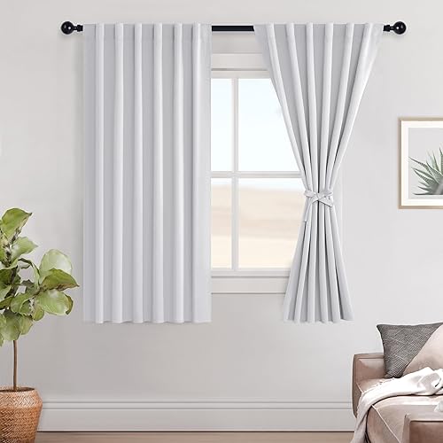 Miniatura 51 de Hiasan Cortinas opacas blancas extra anchas para dormitorio, cortinas opacas térmicas extra anchas de 72 pulgadas de largo, con pestaña trasera,