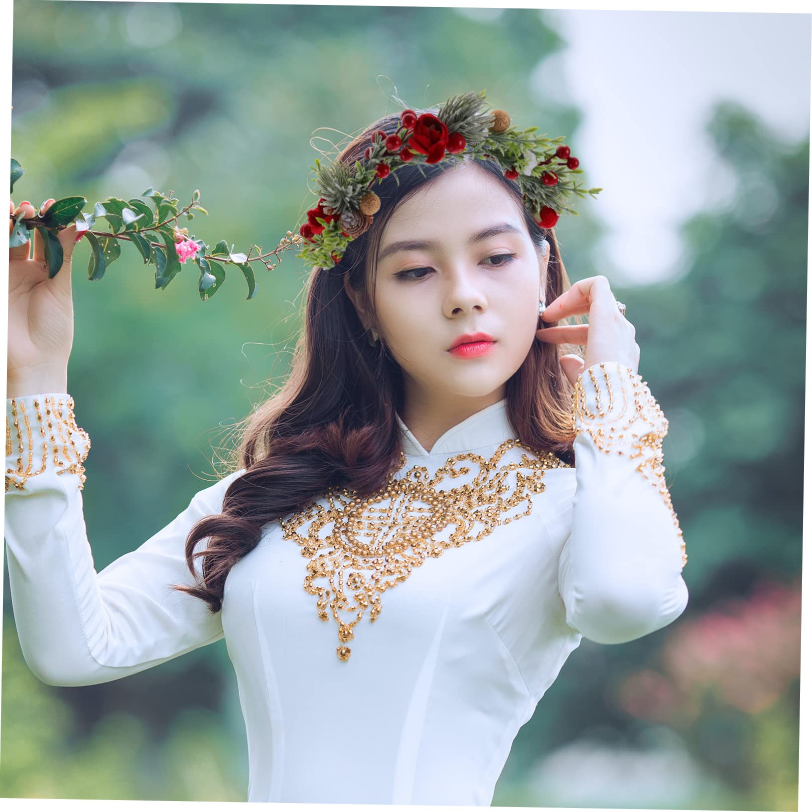 GALPADA 5stücke Flower Wreath Hairband Für Frauen Elegantes Accessoire Für Kostüme Hochzeiten Festivals Und Partys Grünes Blätterdesign Für Jeden Anlass Für Prinzessinnen Und Feen
