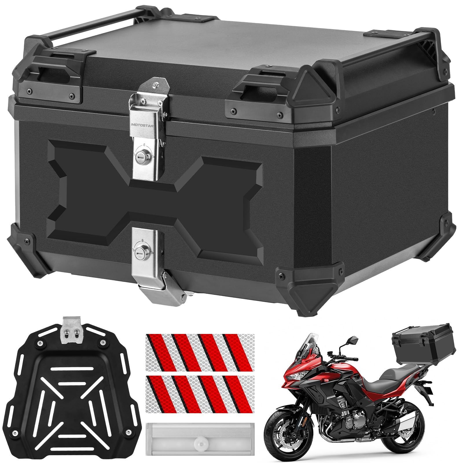 Amazon | MOTOSTAR バイク リアボックス 45L/58L 大容量 トップケース 