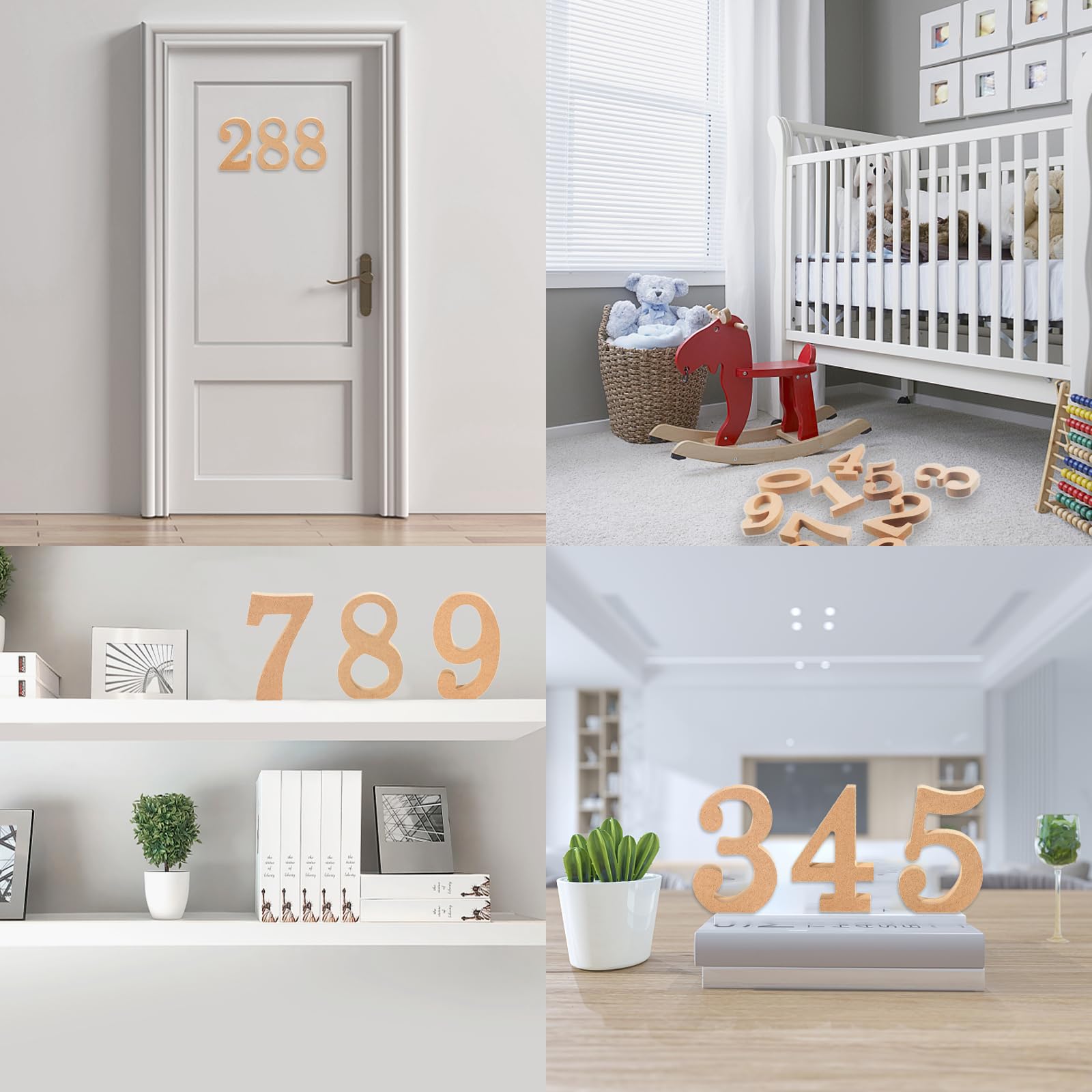 Standing Numbers Snapklik.com : AOCEAN 6 Inch Designable Wood Numbers Unfinished Wood ...