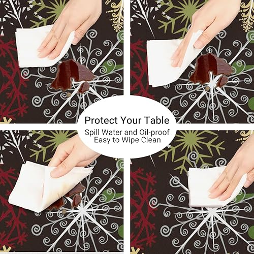 Vista 193 de cfpolar Mantel redondo ajustable de verano, hojas de palma tropical, borde elástico, mantel redondo lavable para uso en interiores y exteriores, se