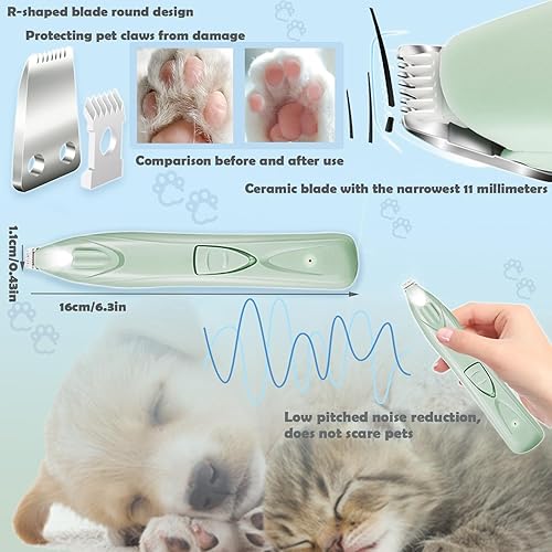 Miniatura 3 de Kit de limpieza de patas de perro con 5.1 fl oz5.12 onzas líquidas de microfibra espumosa sin agua, bálsamo para pies, recortador de patas eléctrico