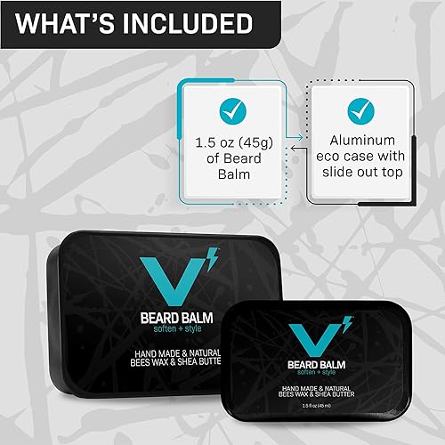 Miniatura 8 de Volt Bálsamo para barba para hombre, acondicionador de dejar en el acondicionador con aceites orgánicos hidratantes, manteca de karité y mango para