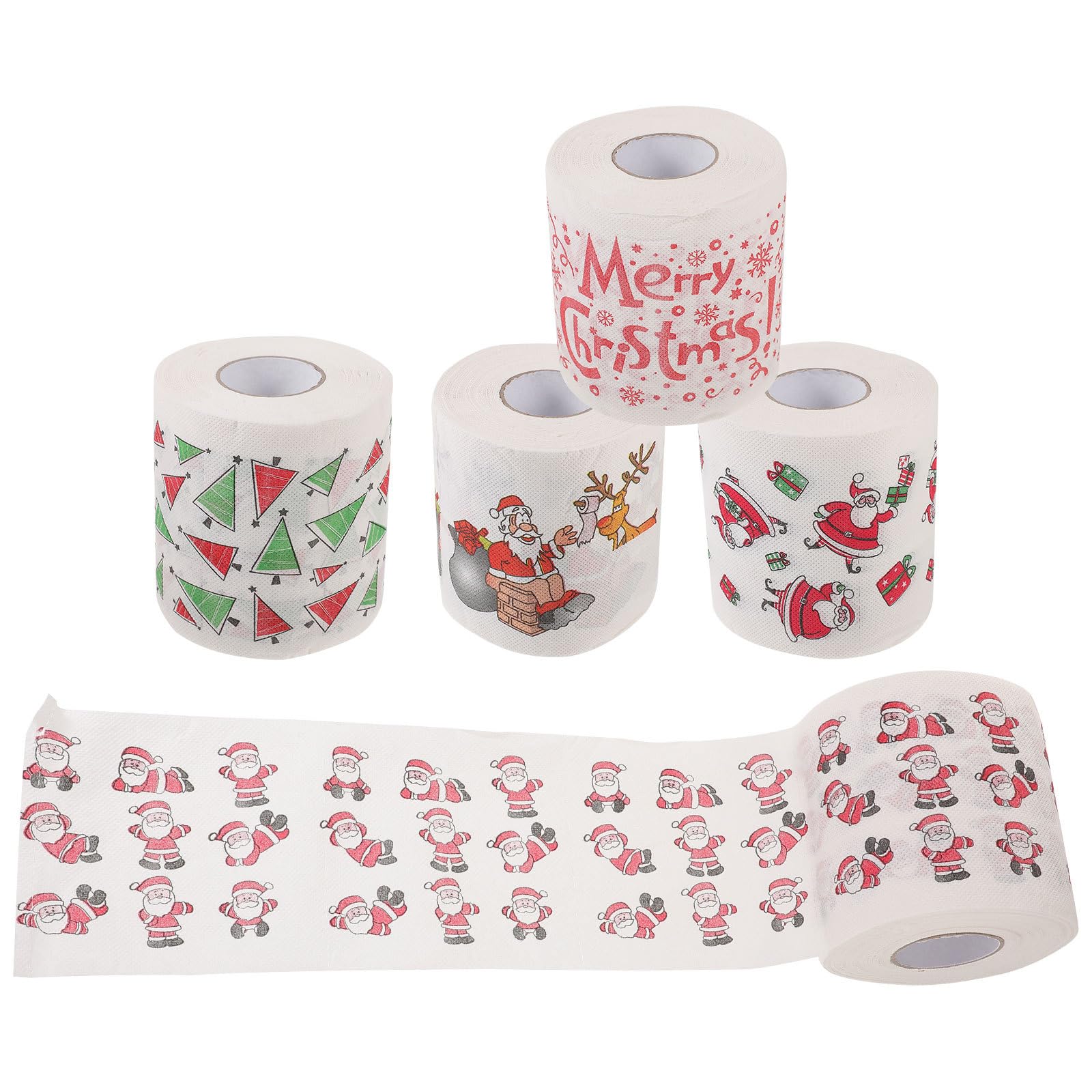 MAGICLULU 15 Rollen Weihnachts-toilettenpapier Union Musik Strumpffüller Gemustert Farbige Servietten Weihnachtsbedarf Fröhlich Schrott Festlich Vater Blumenpapier Jungfräulicher Zellstoff