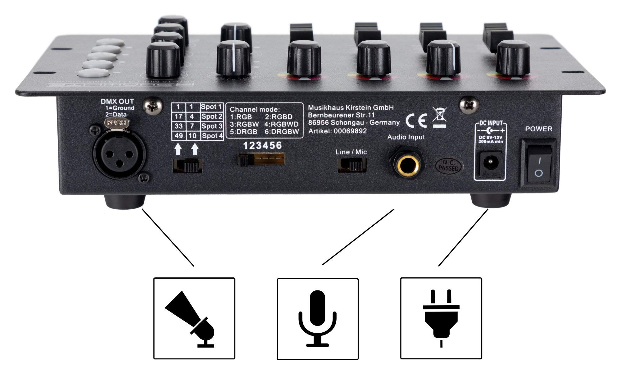 Showlite LDO-10 MKII FS LED DMX Operator - Controller DMX per fare funzionare faretti LED - Ideale per intrattenitori solisti, band più piccole o pub - Controllo automatico o musicale