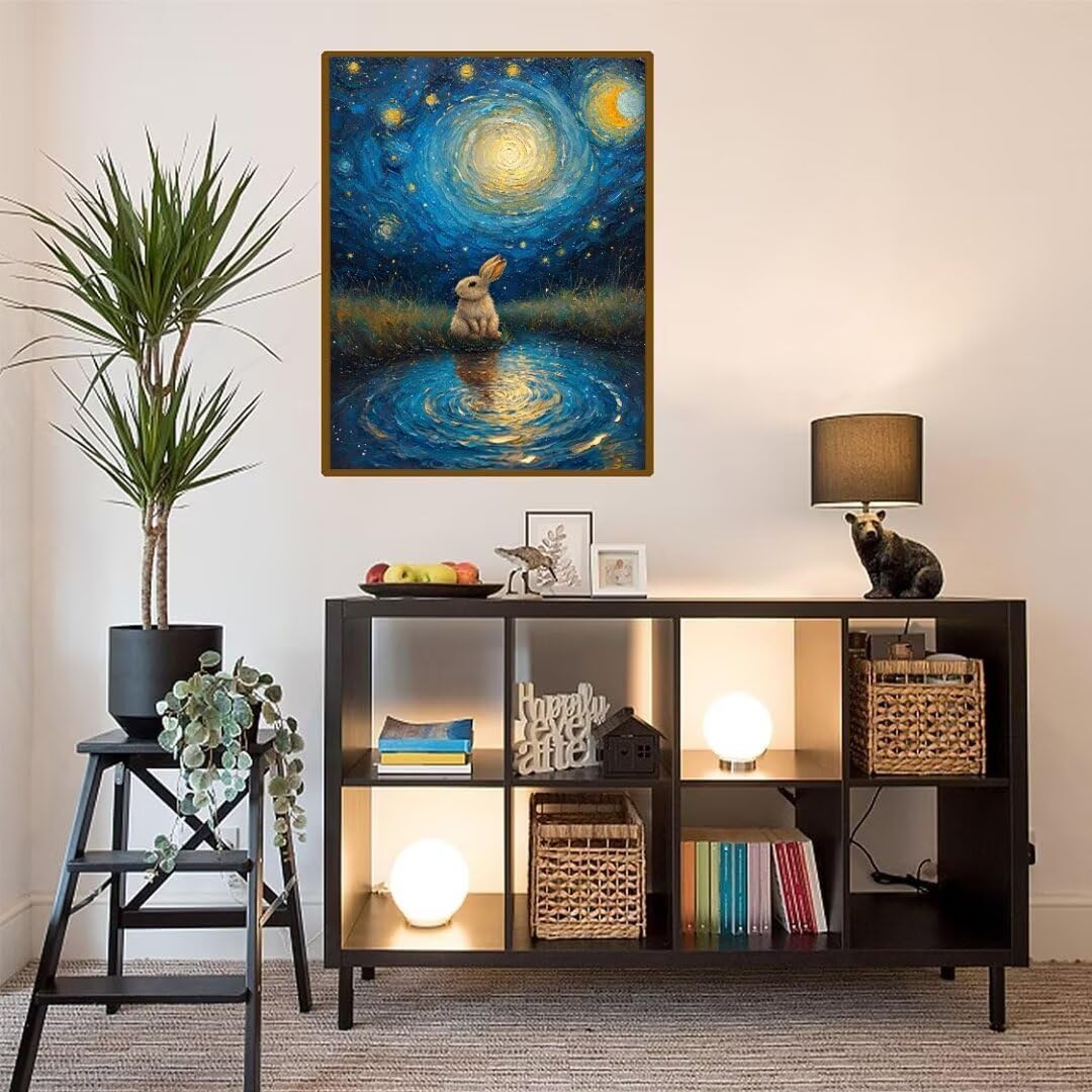 5D Diamond Painting Remolino de conejo Pintura Diamante Adultos, Diamond Painting Niños, DIY Cuadros de Diamantes Kit Manualidades Adultos, para Decoración de La Pared Del Hogar Regalos 70x100cm t4211