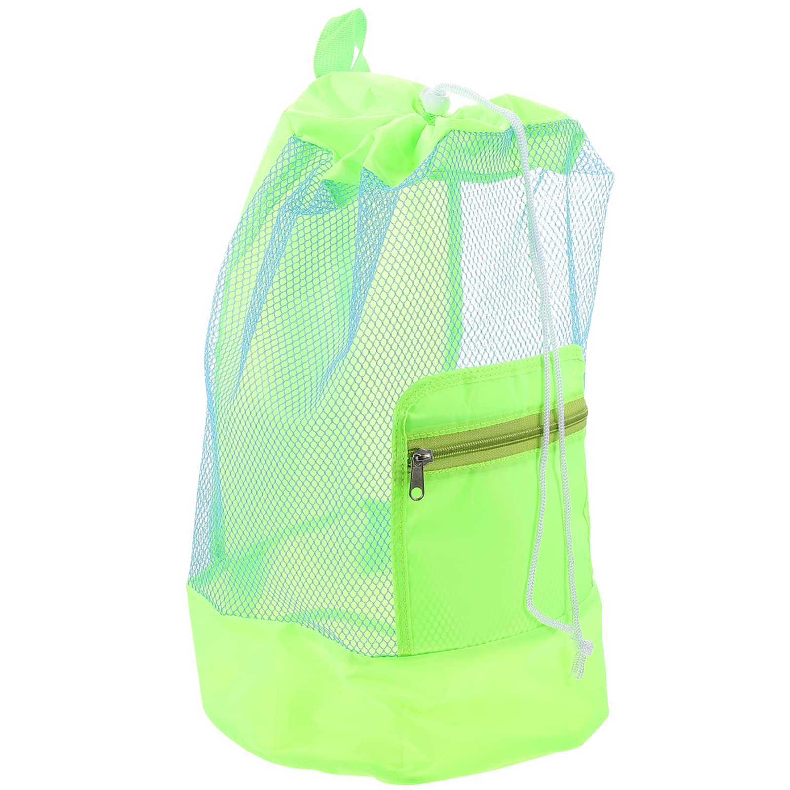 KOMBIUDA Nylon Drawstring Beach Bag Mesh Pouch for Kids Beach Toys Essential Packable Bag for