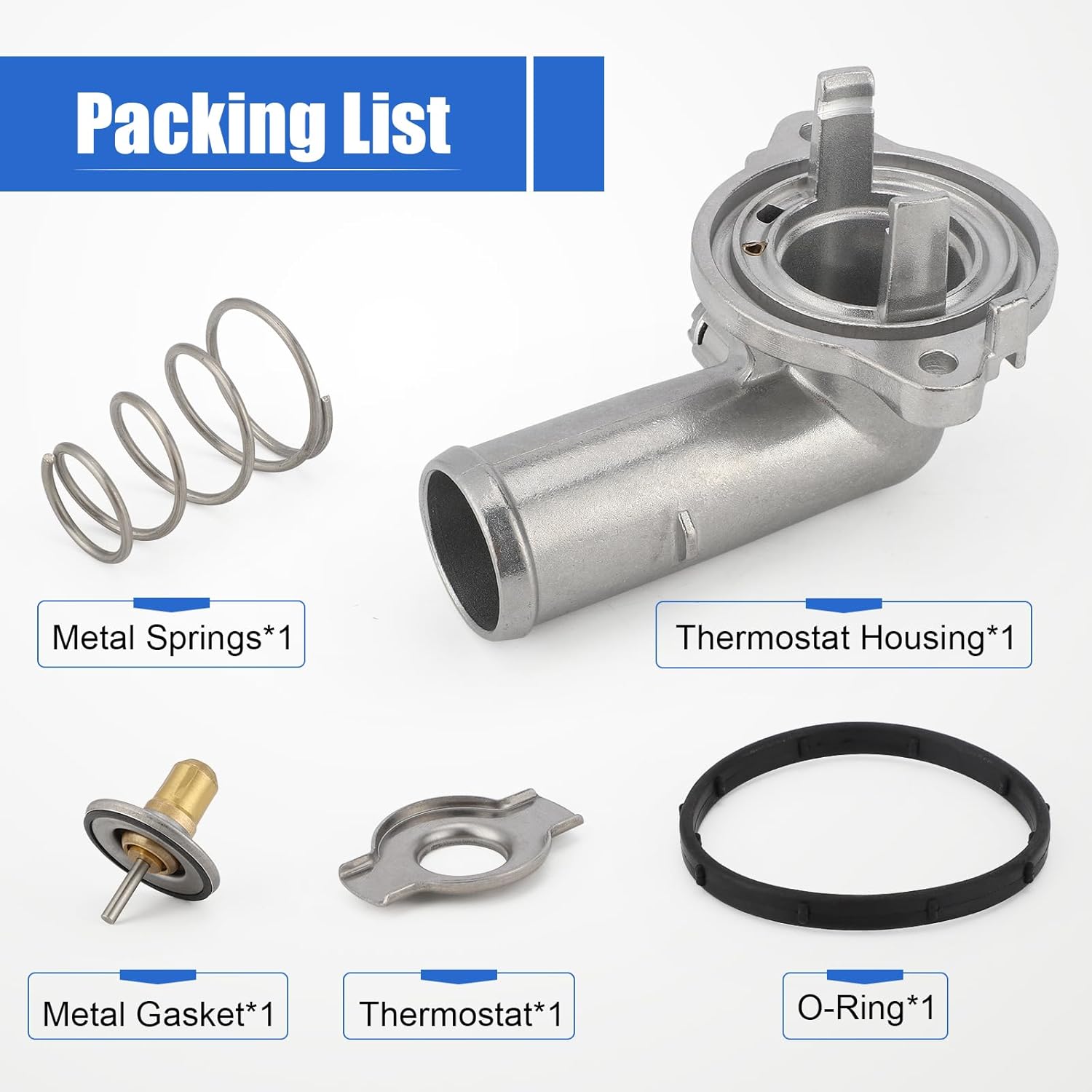 Upgrade Aluminum Thermostat & Housing Assembly for Jeep Grand Cherokee 2011-2015 Wrangler 2012-2017 Wrangler JK 2018, Dodge Durango 2011-2015 - Replaces 05184651AF 902-852 5184651AG 5184651AF